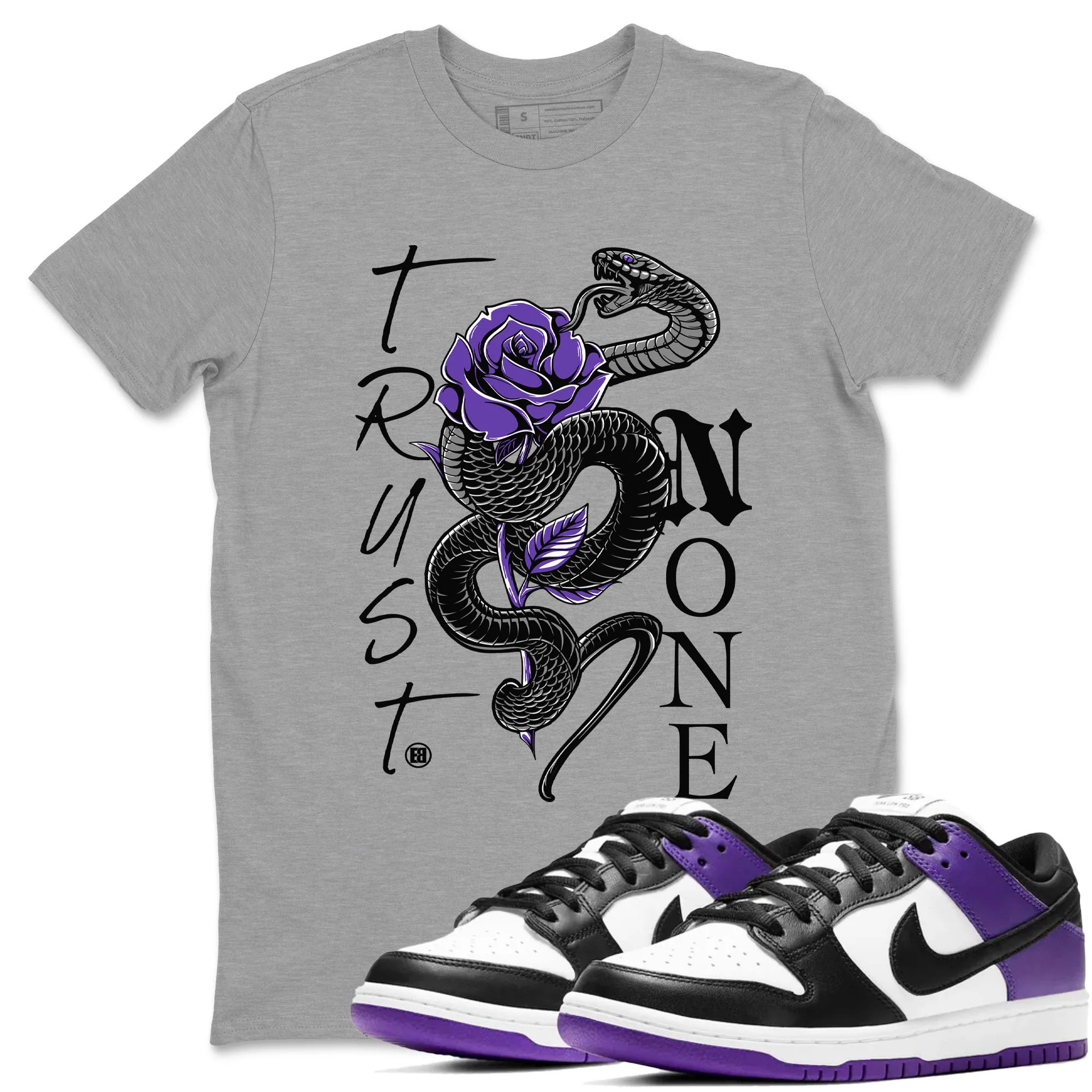 Trust None Sneaker Tees - Dunk Low Court Purple