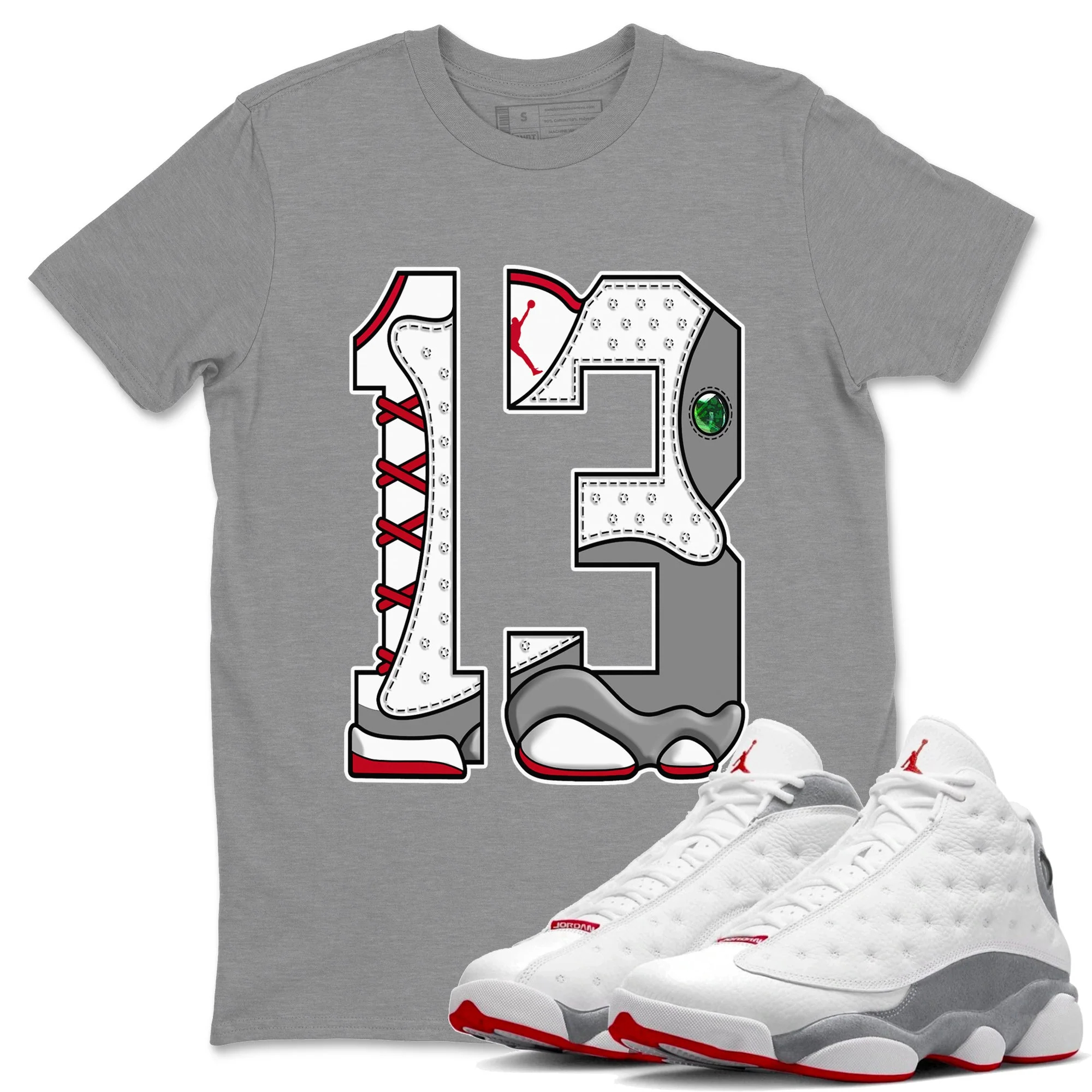 Number 13 Unisex Tops - Air Jordan 13 Wolf Grey