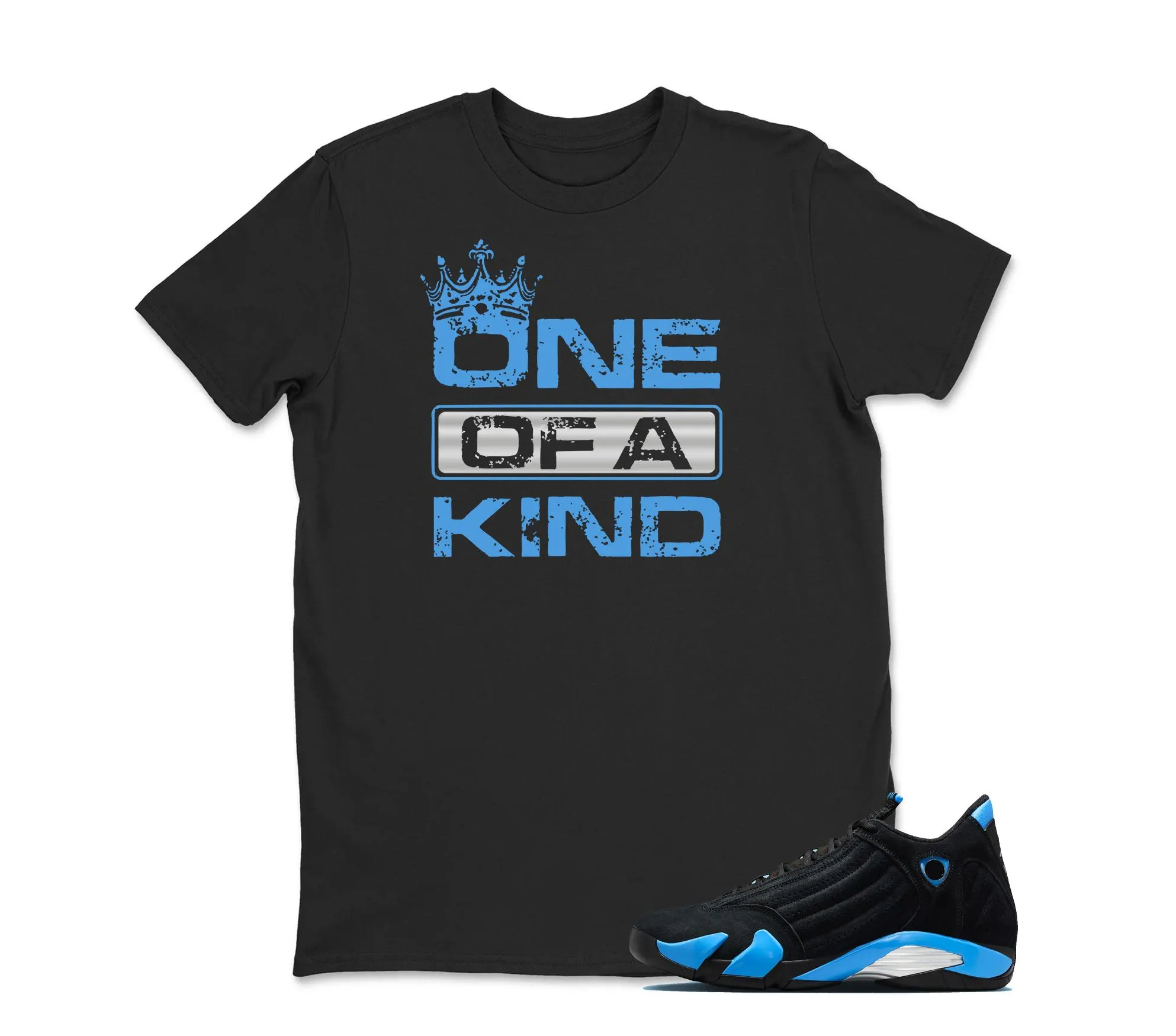 One Of A Kind - Jordan 14 University Blue Matching Sneaker Tee Shirt Black, Hoodie, Sweatshirt, Best Gift ,Adults & Kid, AJ14
