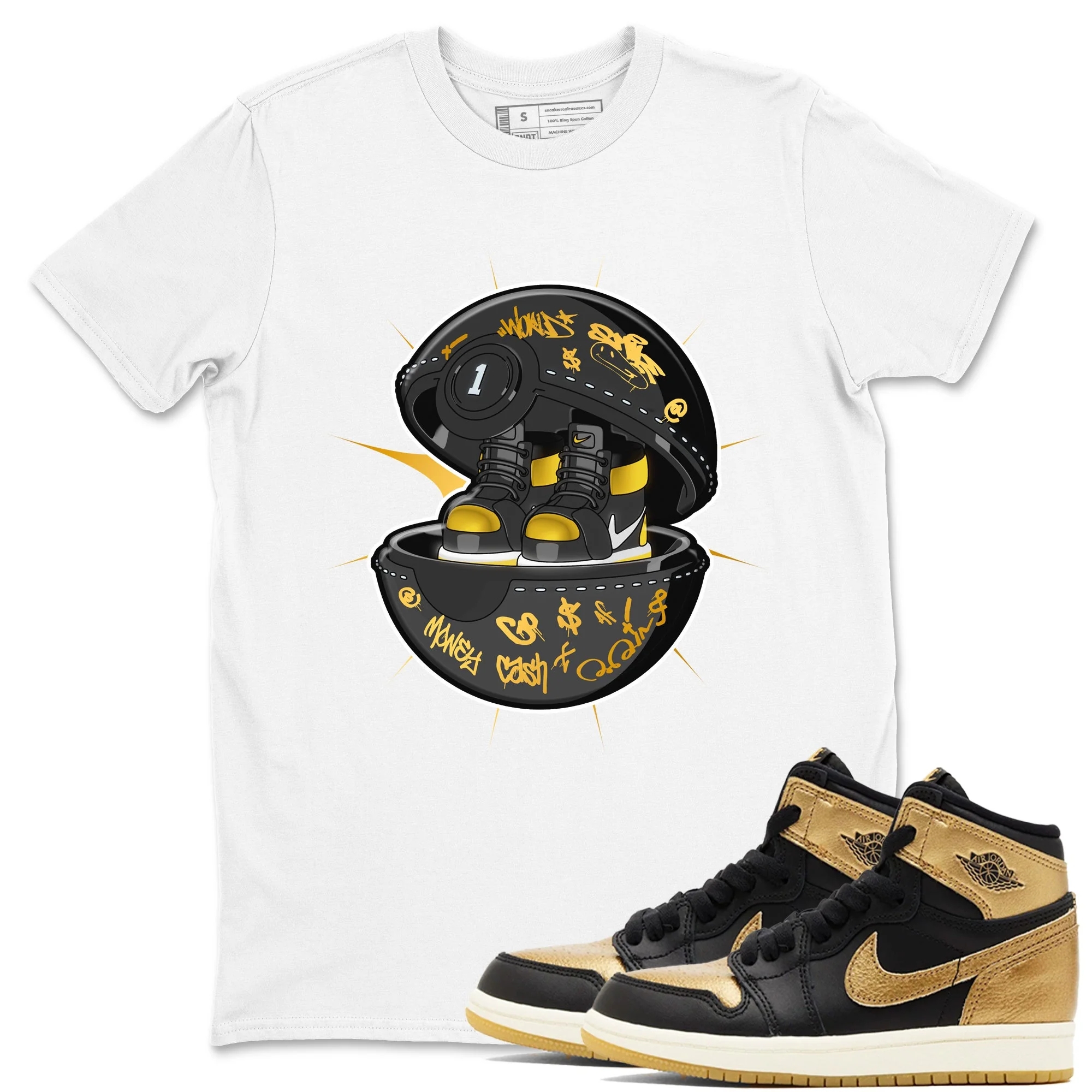 Sneaker Capsule Sneaker Tees - Air Jordan 1 Black Metallic Gold