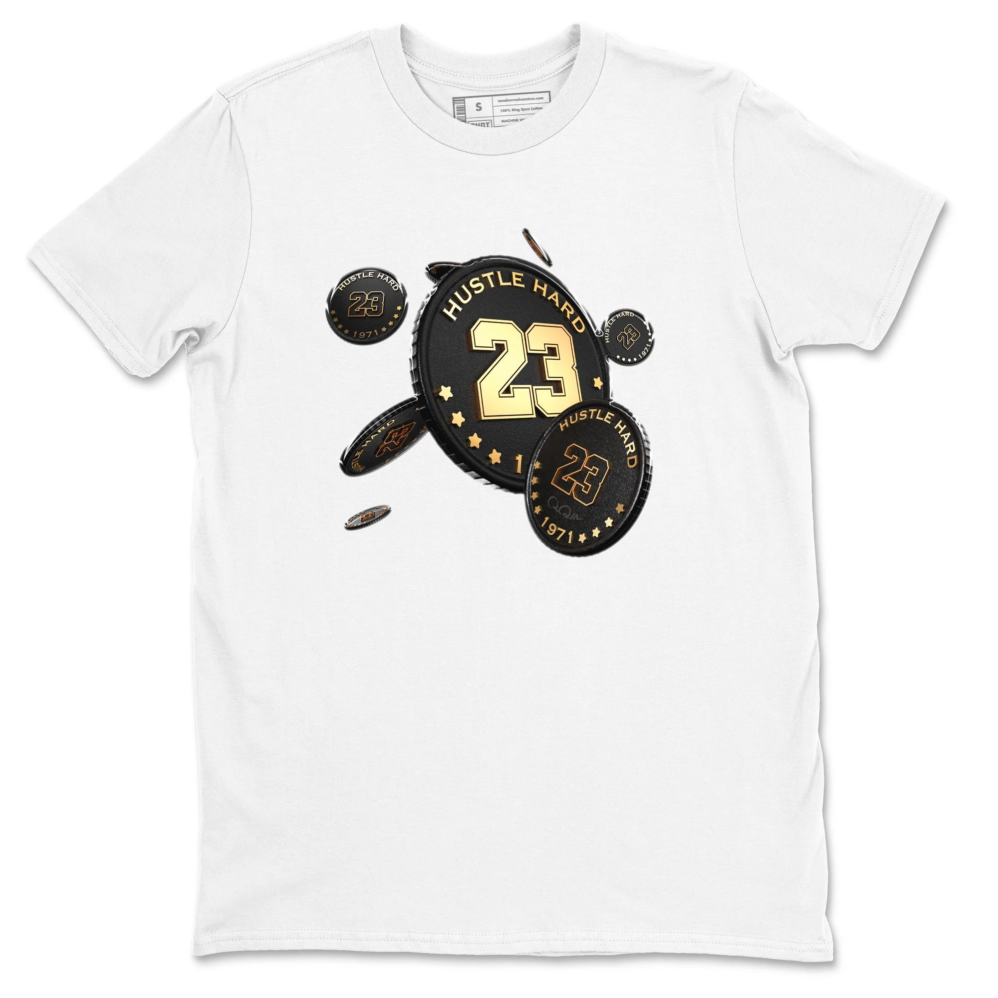 Coin Drop Sneaker Tees - Air Jordan 1 Black Metallic Gold