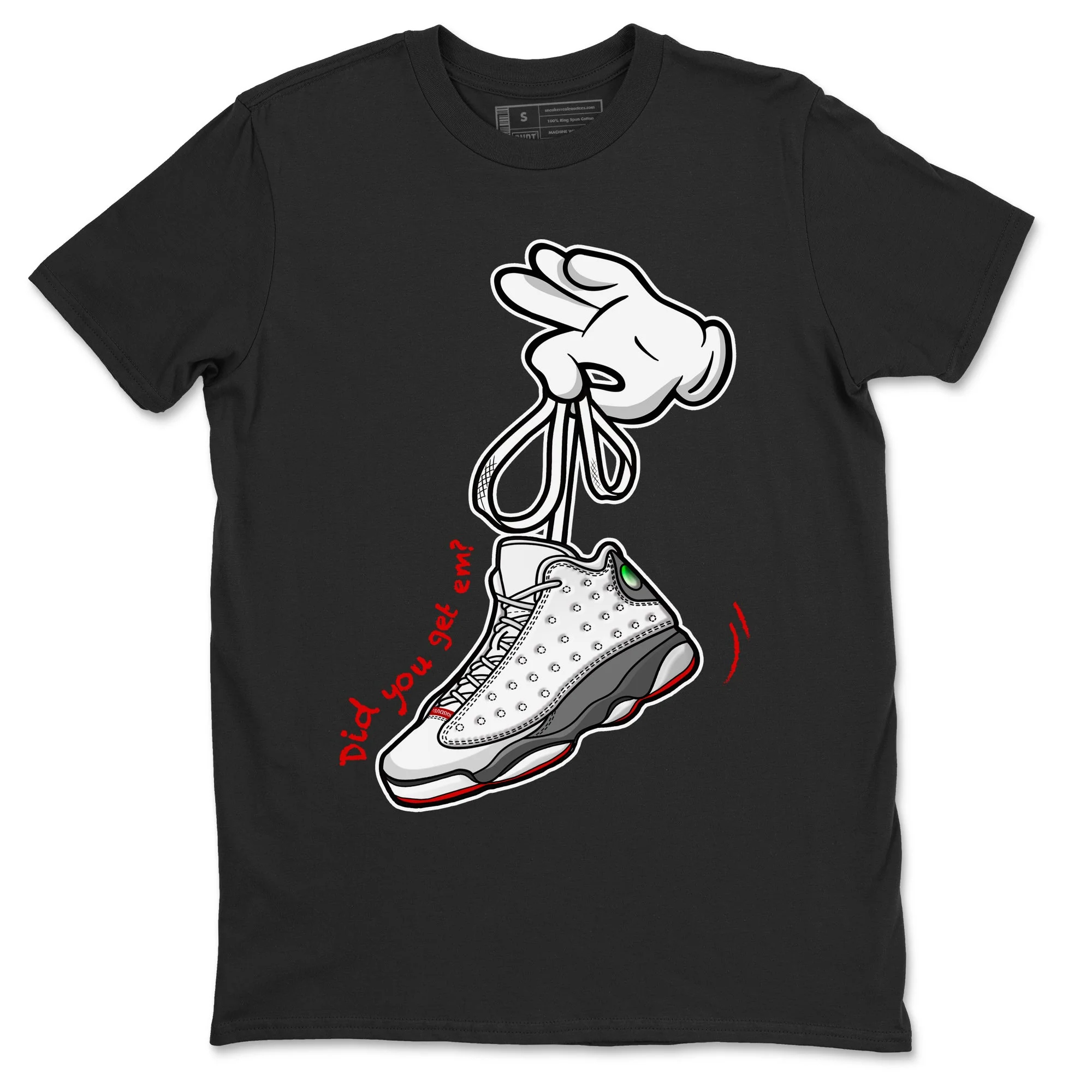 Cartoon Hands Unisex Tops - Air Jordan 13 Wolf Grey