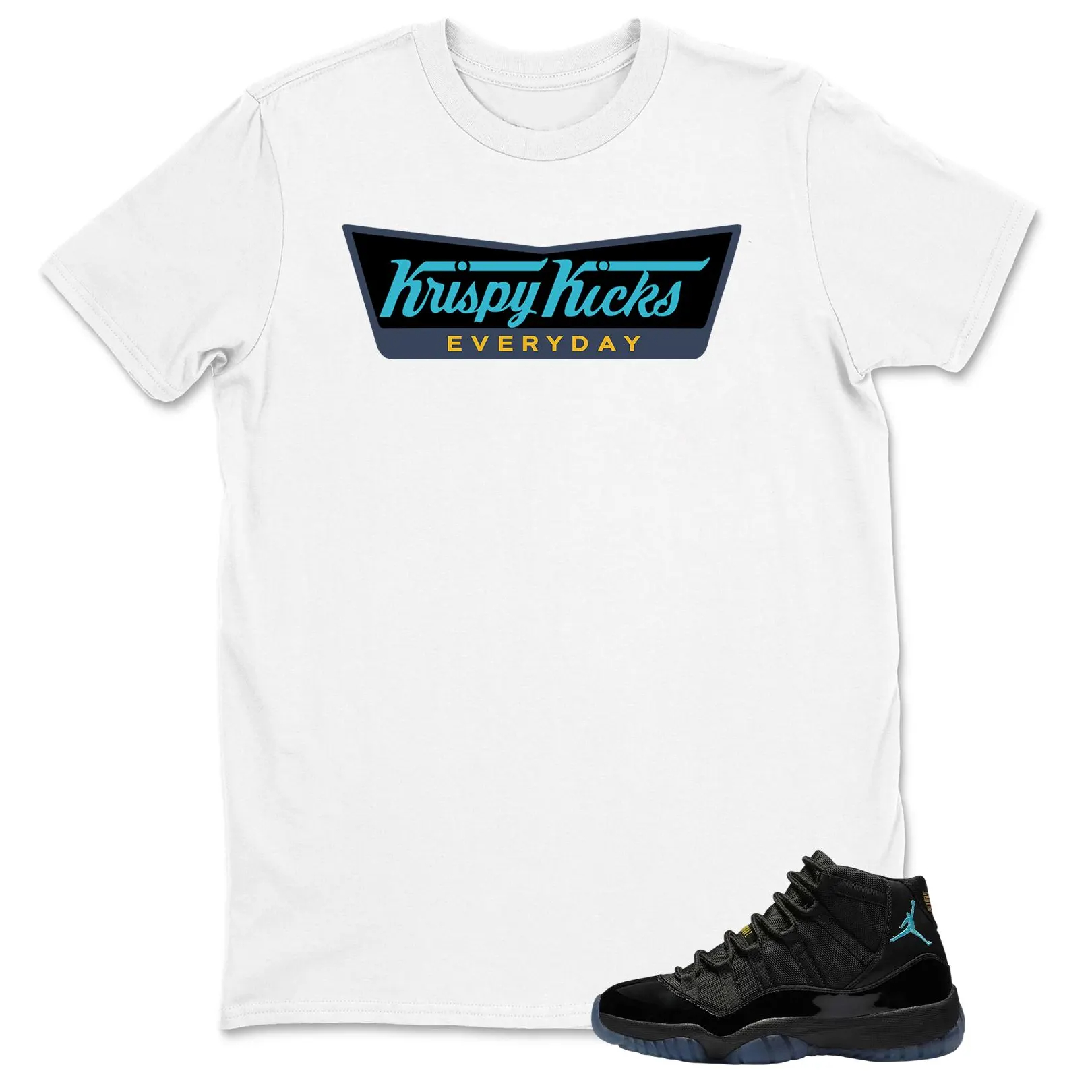 Jordan 11 Gamma Matching Sneaker Tee Shirt Black - Krispy Kicks Sneaker Shirt , Unisex Shirt Match Sneaker