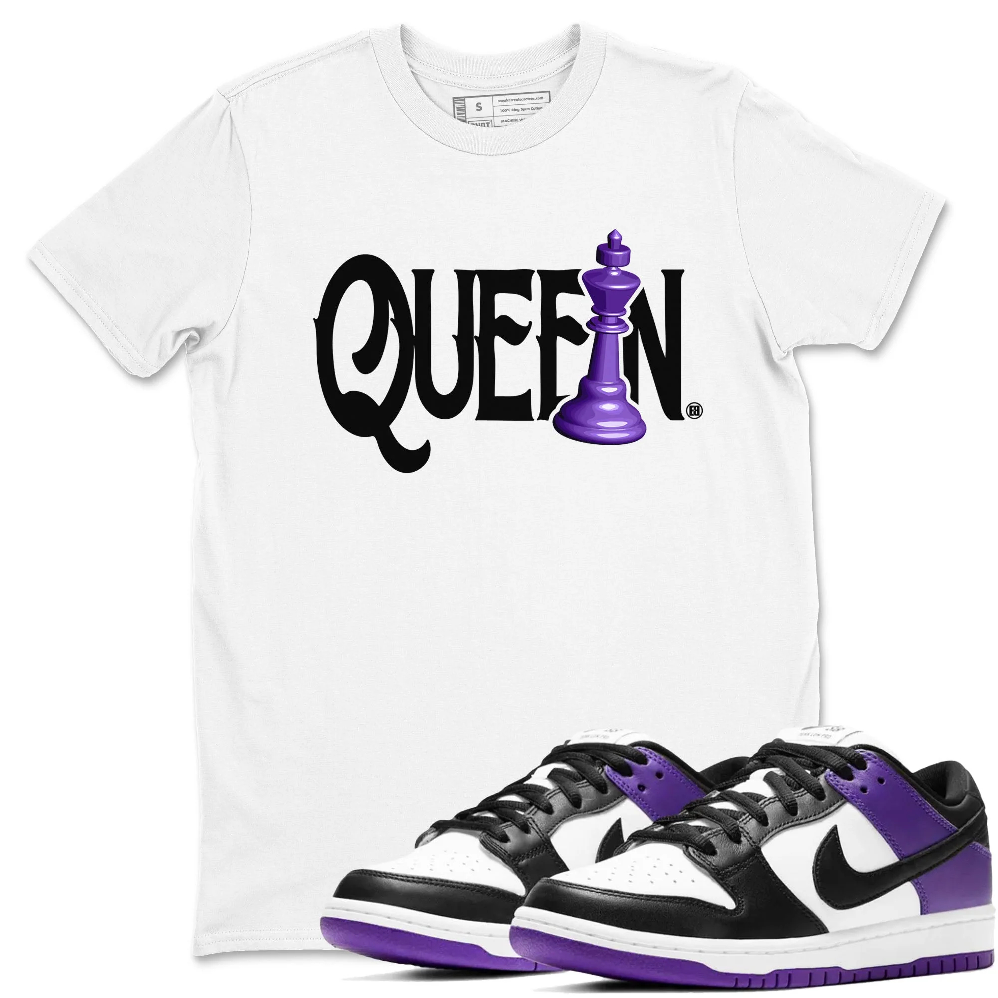 Chess Queen Sneaker Tees - Dunk Low Court Purple