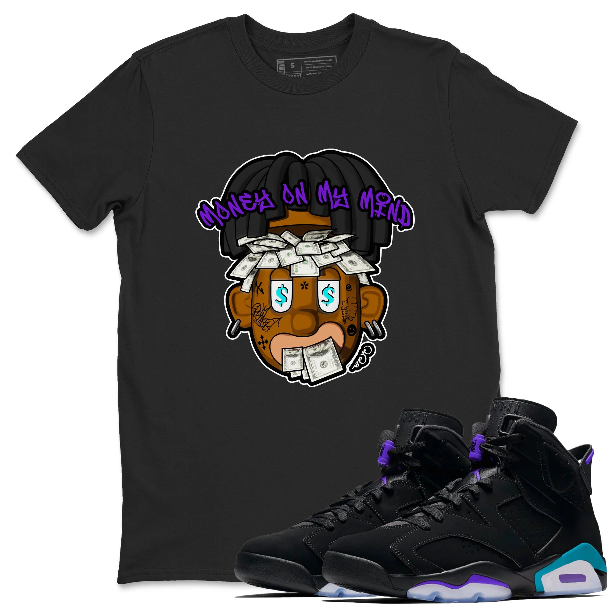 Money On My Mind Sneaker Tee - Air Jordan 6 Aqua
