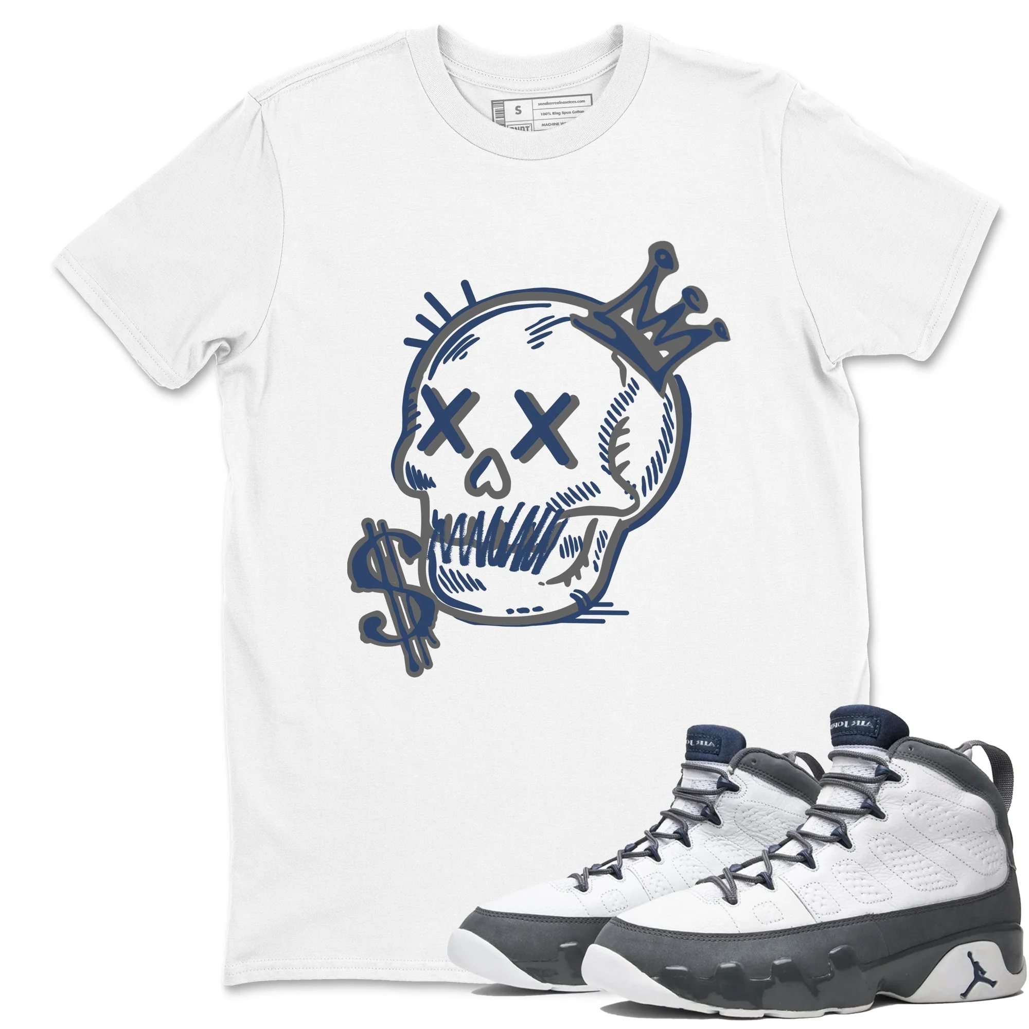 Neon Skull Sneaker Tees - Air Jordan 9 Flint Grey