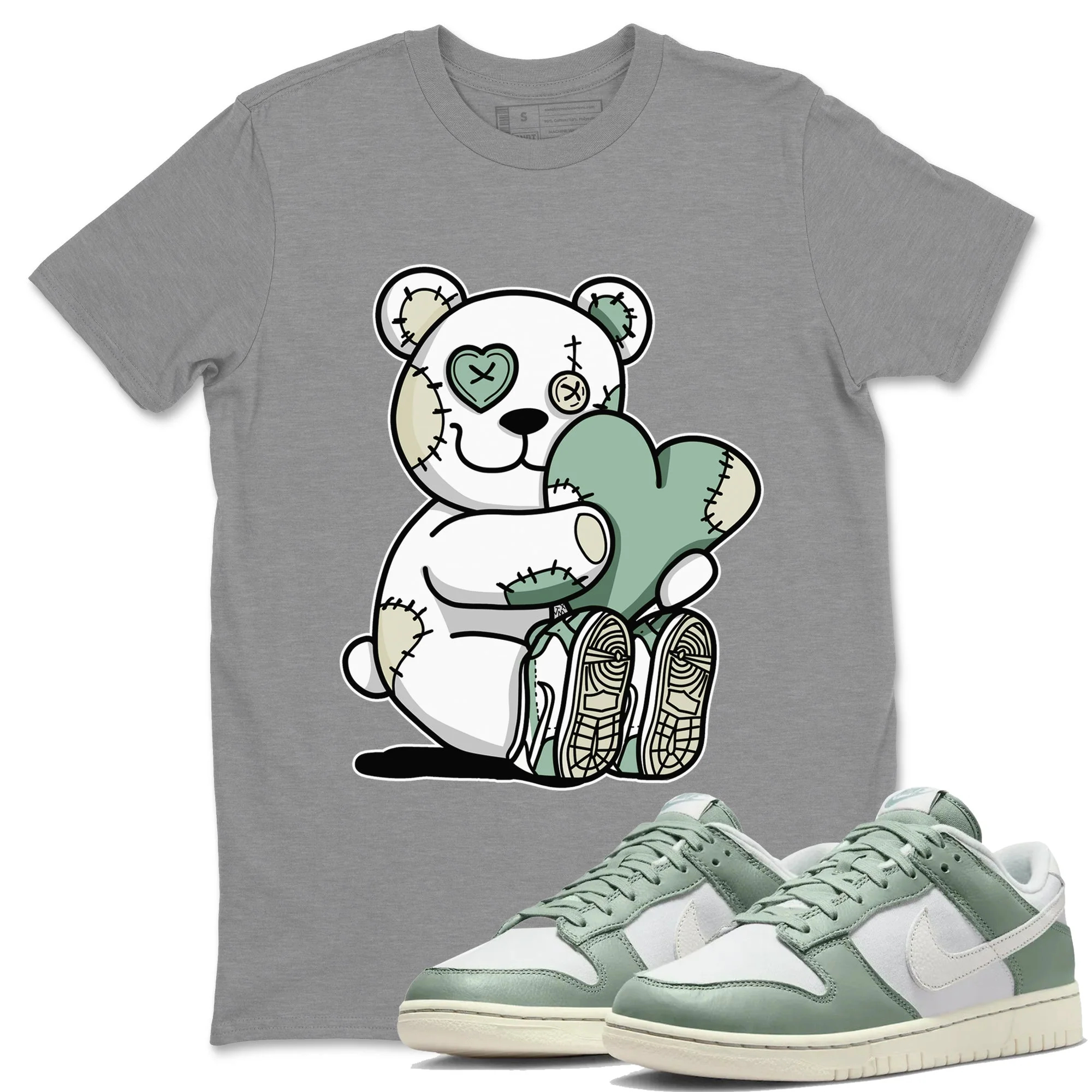 Hugging Bear Unisex Tops - Dunk Mica Green
