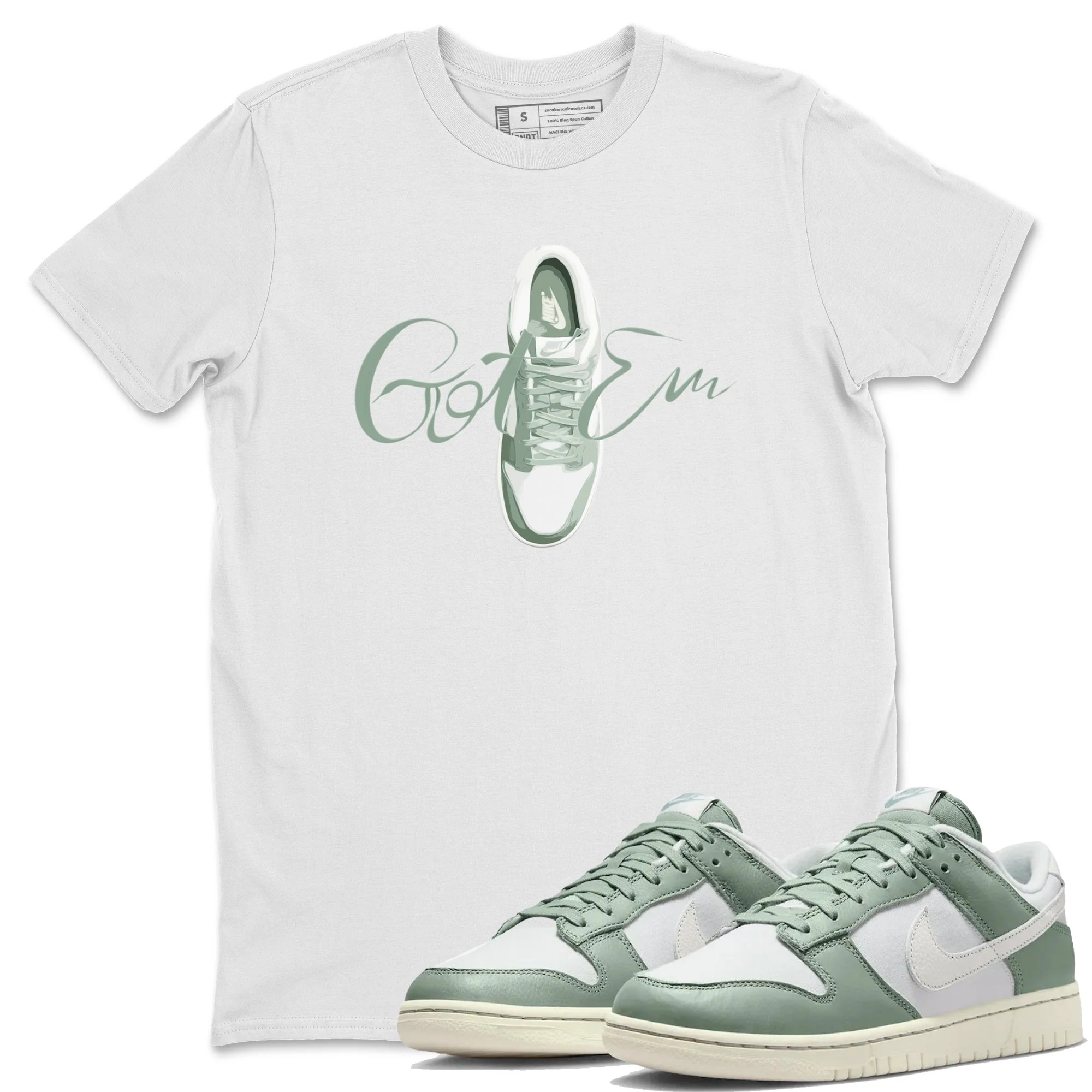 Caligraphy Shoe Lace Unisex Tops - Dunk Mica Green