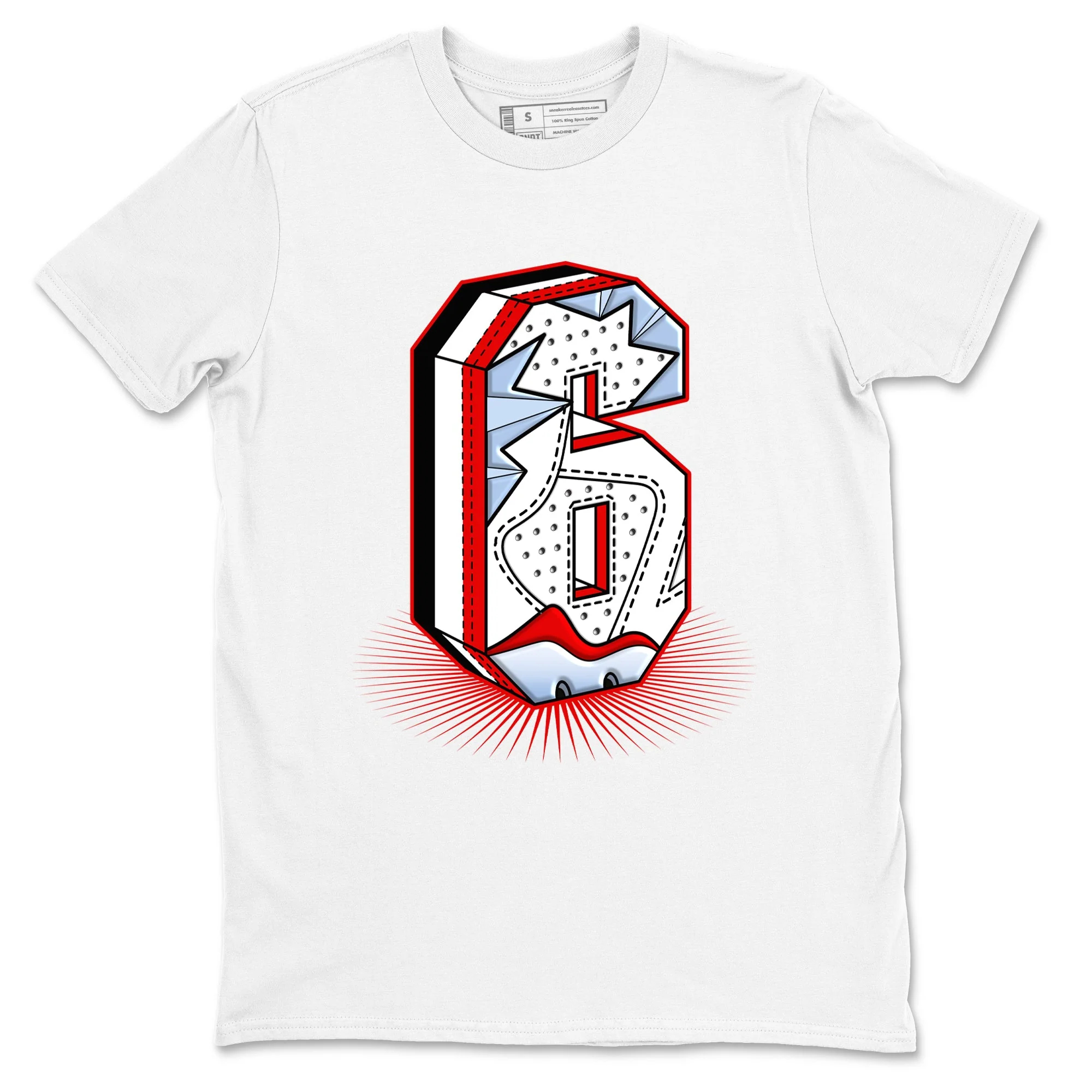 Number Statue Sneaker Tees - Air Jordan 6 Fire Red