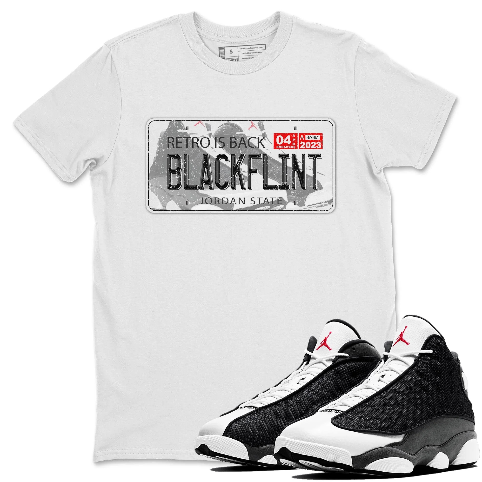 Jordan Plate Unisex Tops - Air Jordan 13 Black Flint