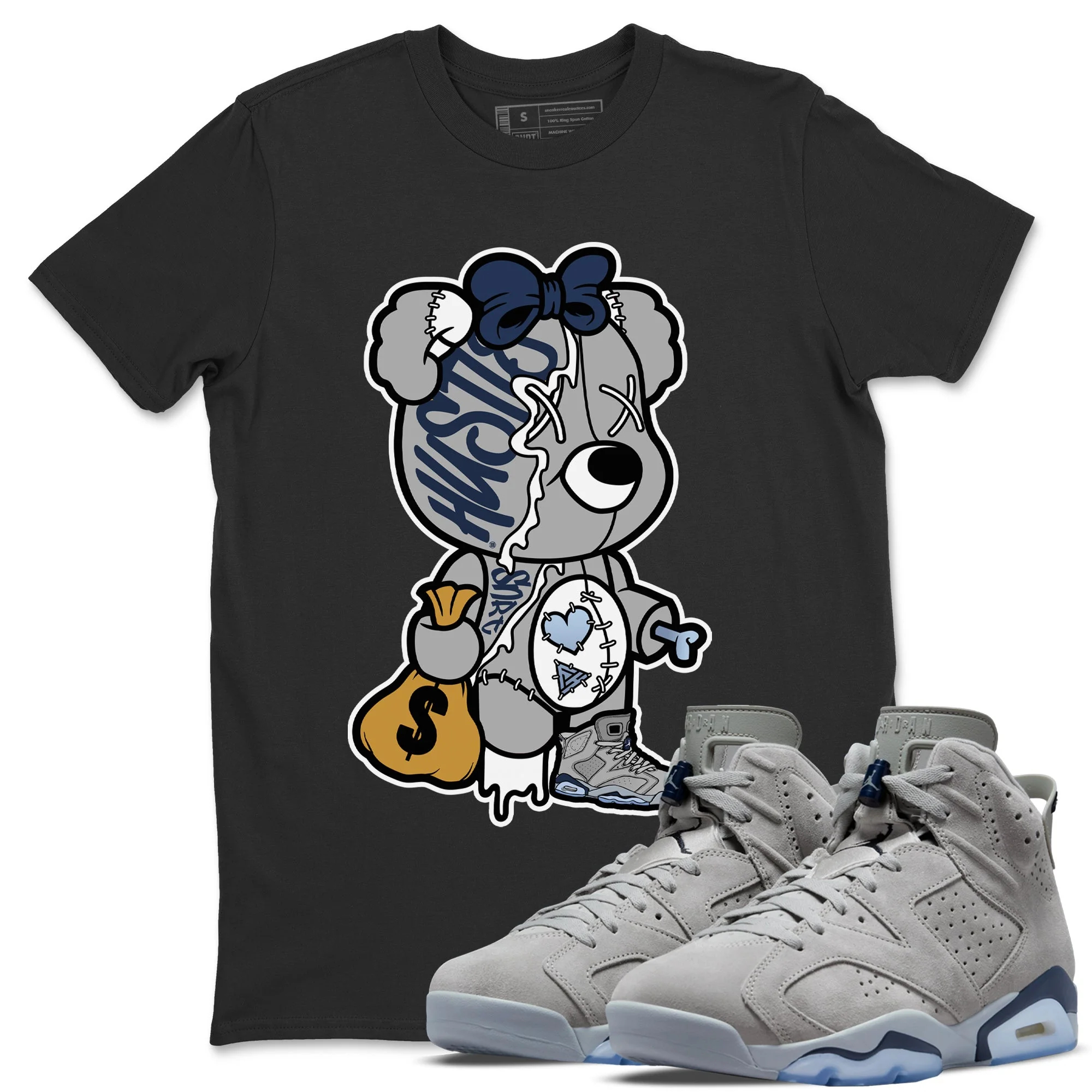 Stitched Hustle Bear Unisex Tops - Air Jordan 6 Georgetown