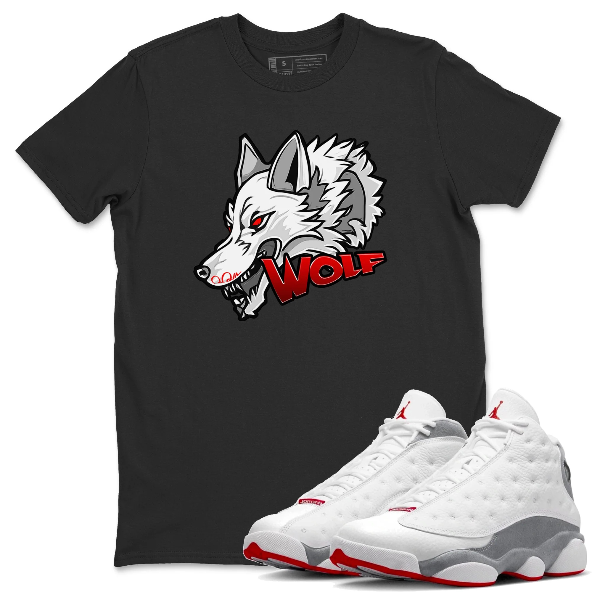 Wolf Head Unisex Tops - Air Jordan 13 Wolf Grey