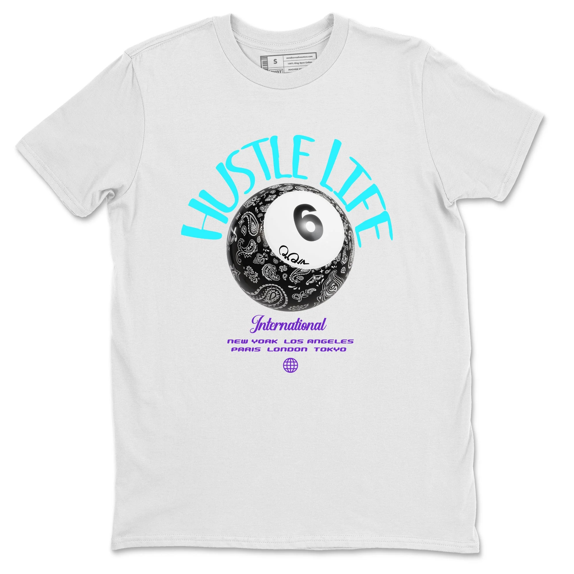 Hustle Life Sneaker Tee - Air Jordan 6 Aqua