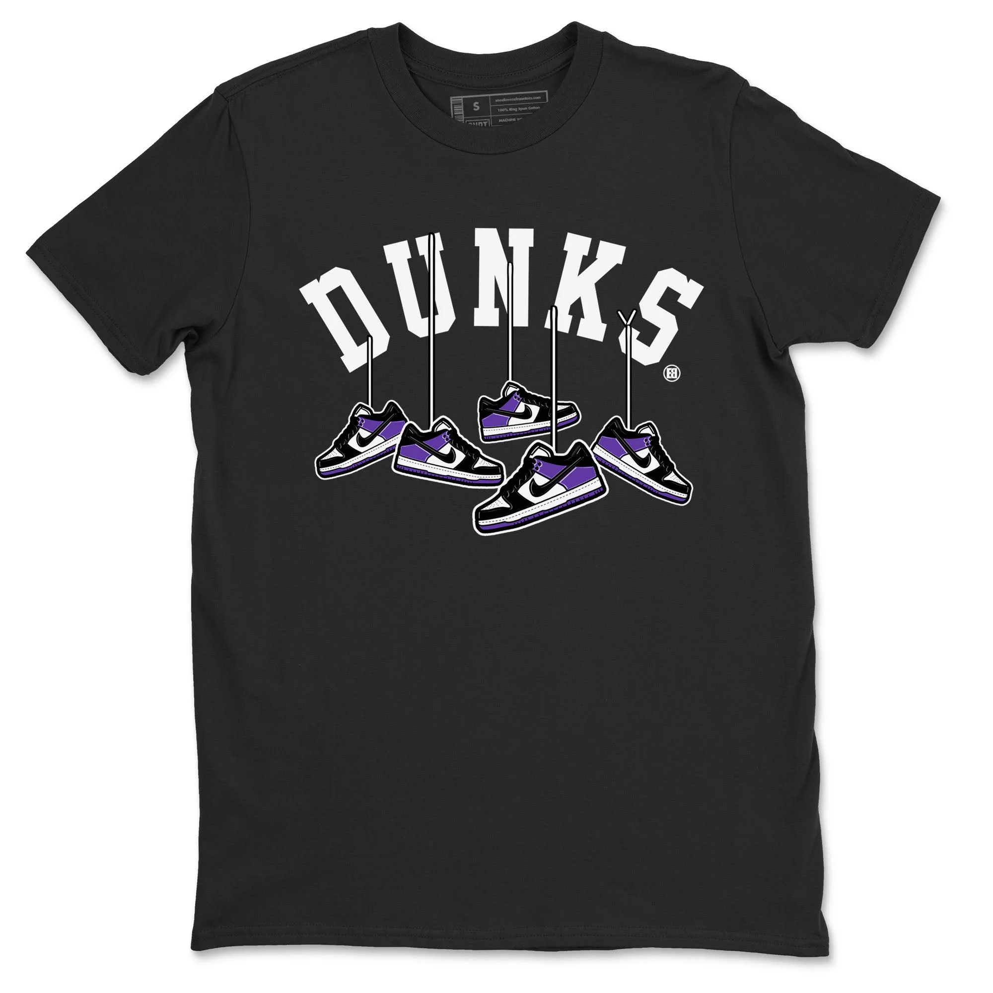 Hanging Sneakers Sneaker Tees - Dunk Low Court Purple