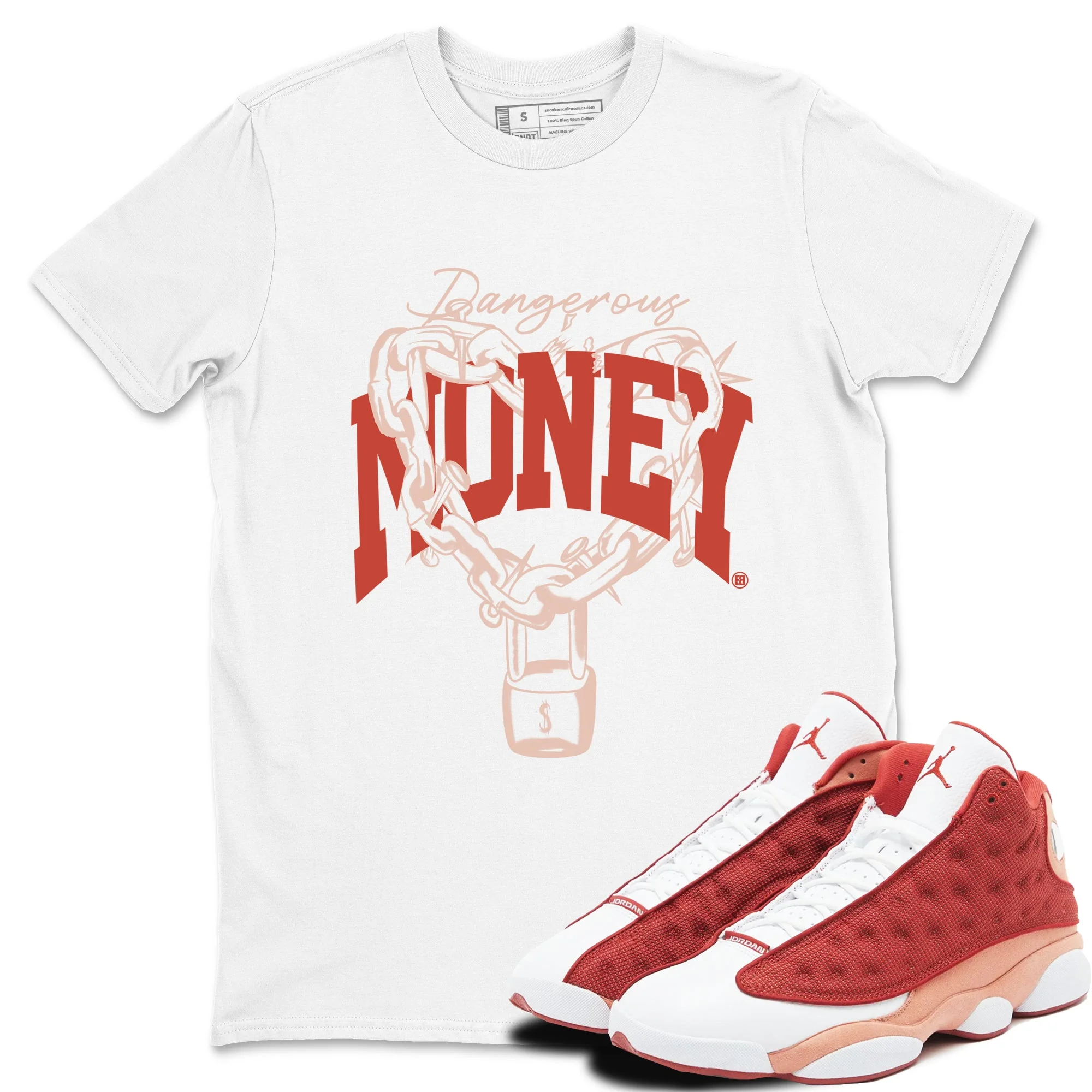 Dangerous Money Sneaker Tees - Air Jordan 13 Dune Red