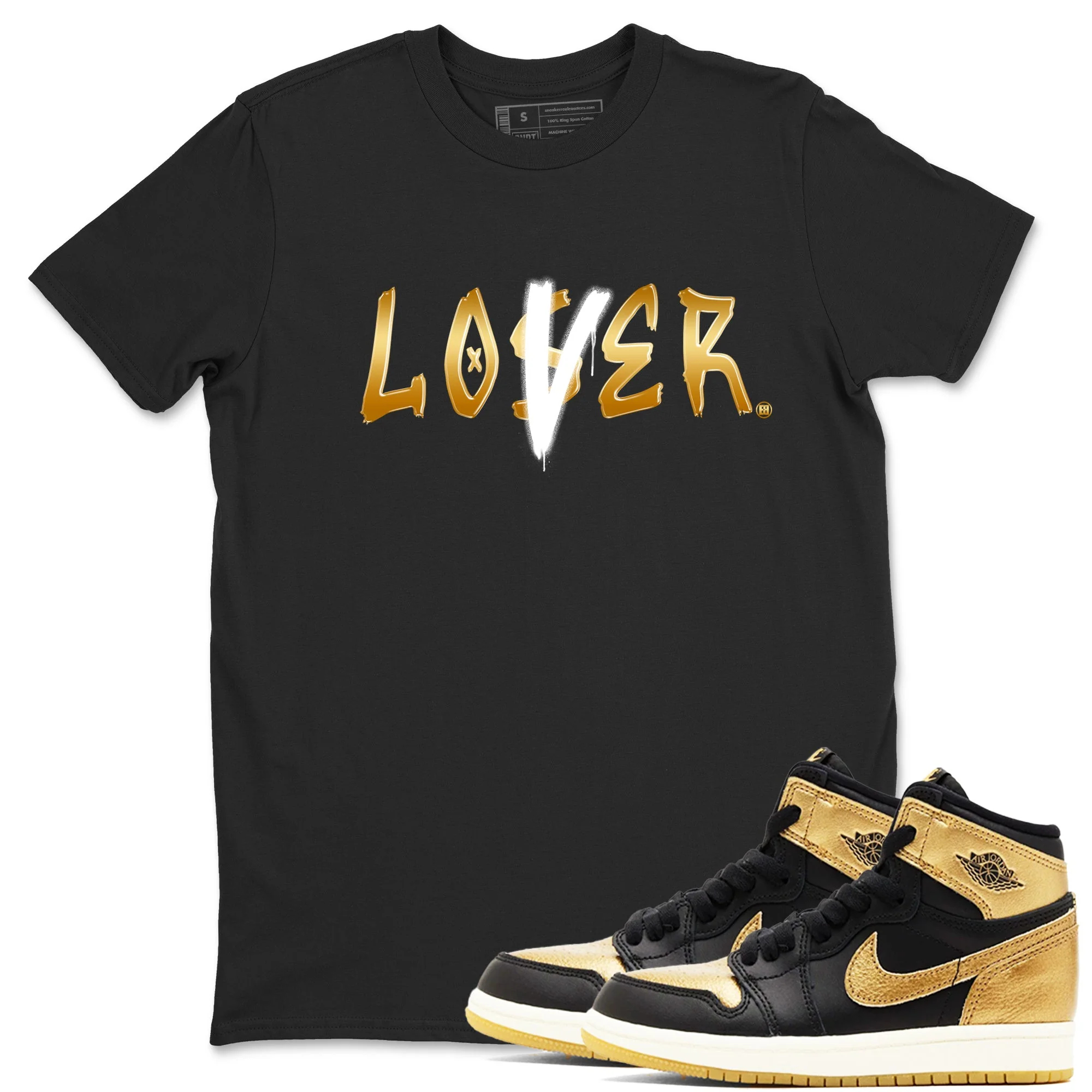 Loser Lover Sneaker Tees - Air Jordan 1 Black Metallic Gold