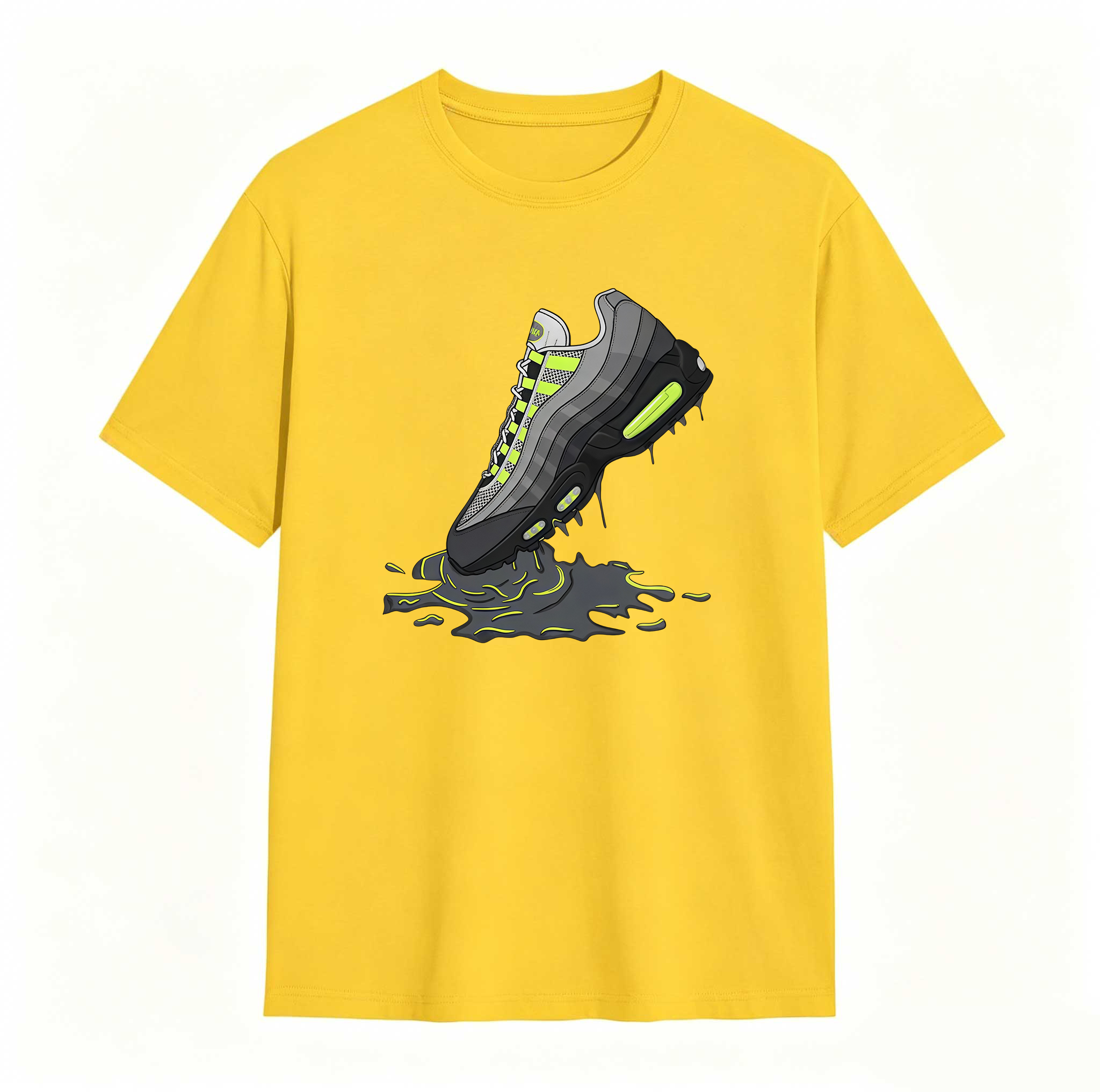 Air Max 95 Big Bubble Neon Yellow Black Cool Grey 2026 OG T Shirt Match Dripping Shoe