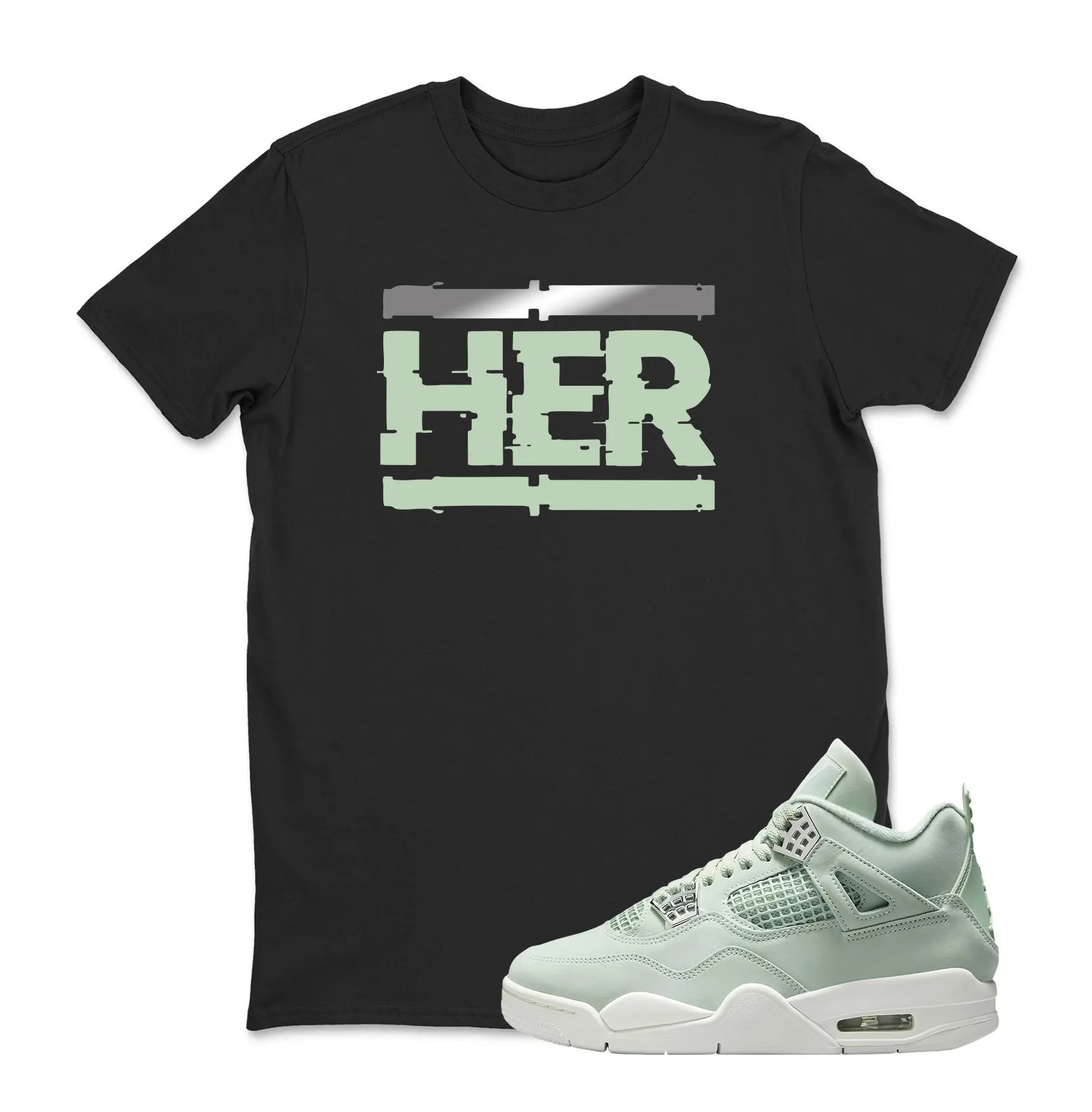 Her Sneaker Tees Air Jordan 4 abundace , Unisex Sneaker Shirts To Match Jordans 4s Abundance AJ4 Seafoam, Best Gift