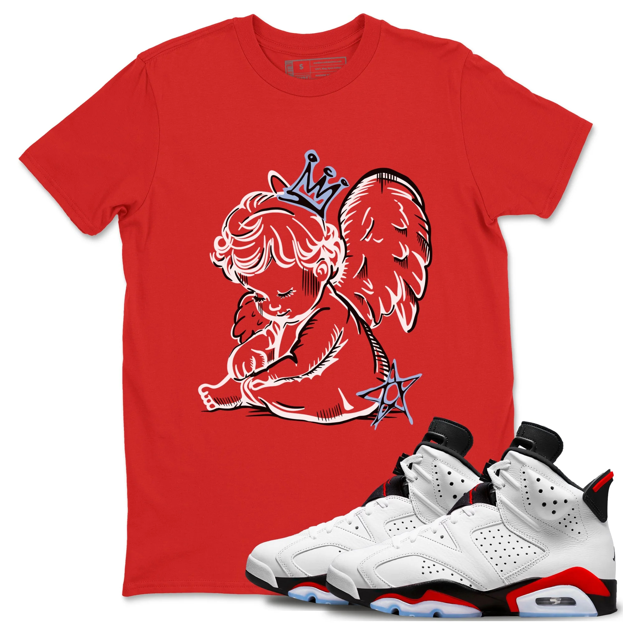 Neon Angel Sneaker Tees - Air Jordan 6 Fire Red