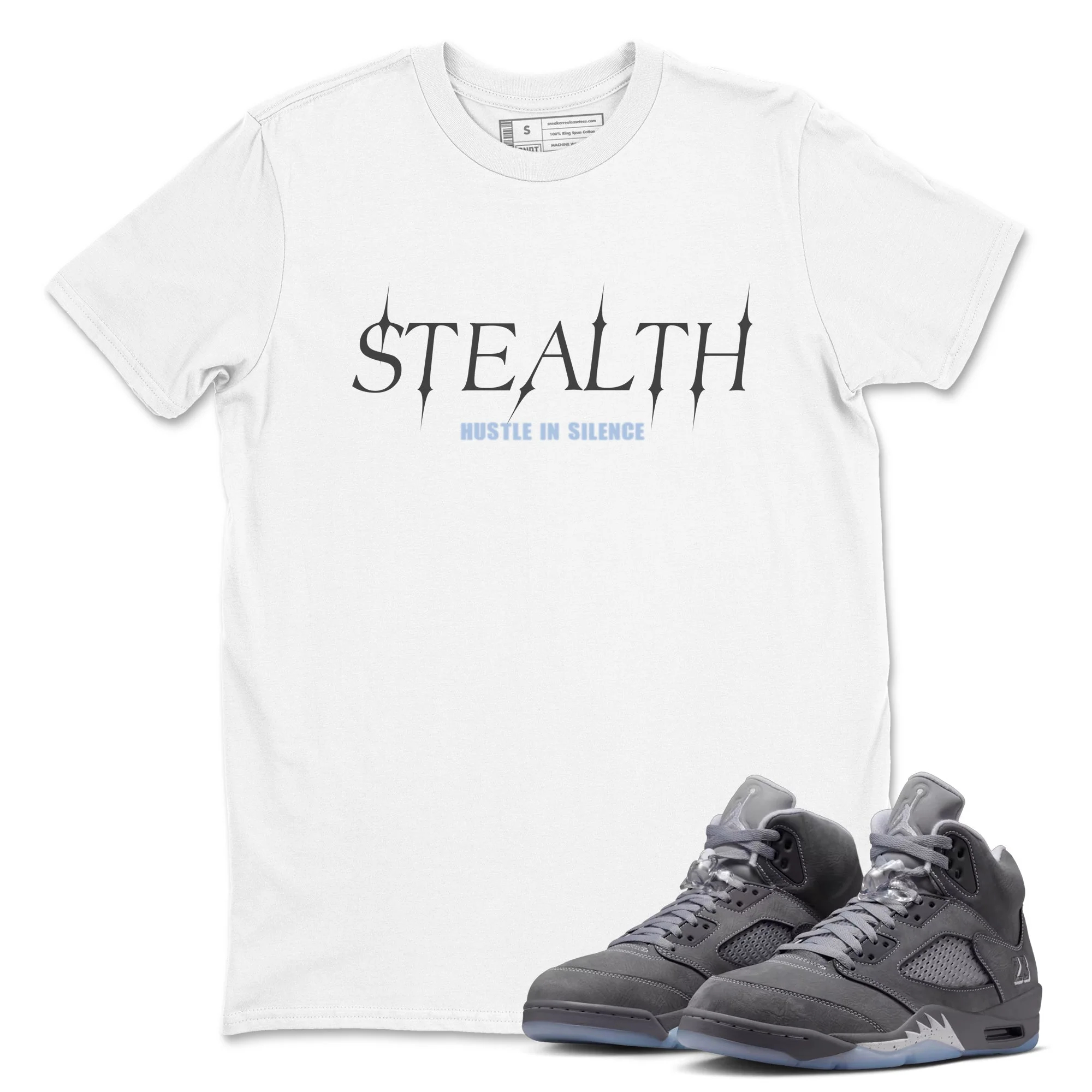 Stealth Sneaker Tees - Air Jordan 5 Wolf Grey