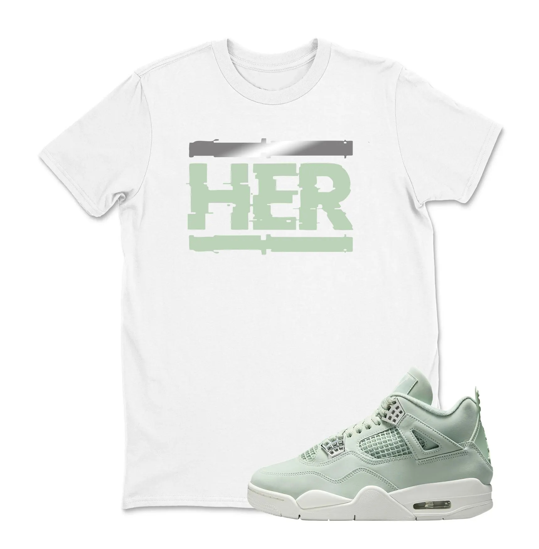 Her Sneaker Tees Air Jordan 4 abundace , Unisex Sneaker Shirts To Match Jordans 4s Abundance AJ4 Seafoam, Best Gift