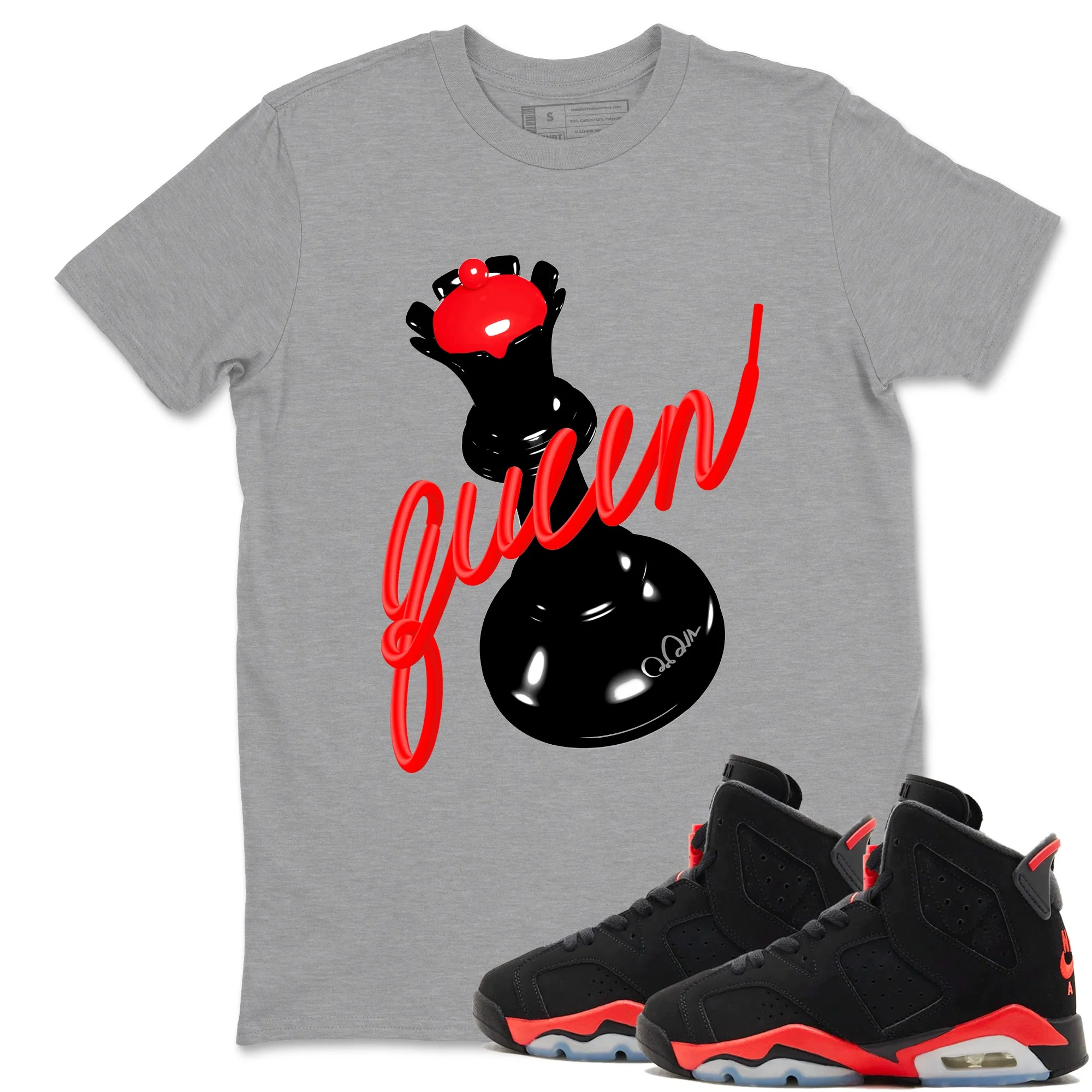 3D Queen Sneaker Tees - Air Jordan 6 Reverse Infrared