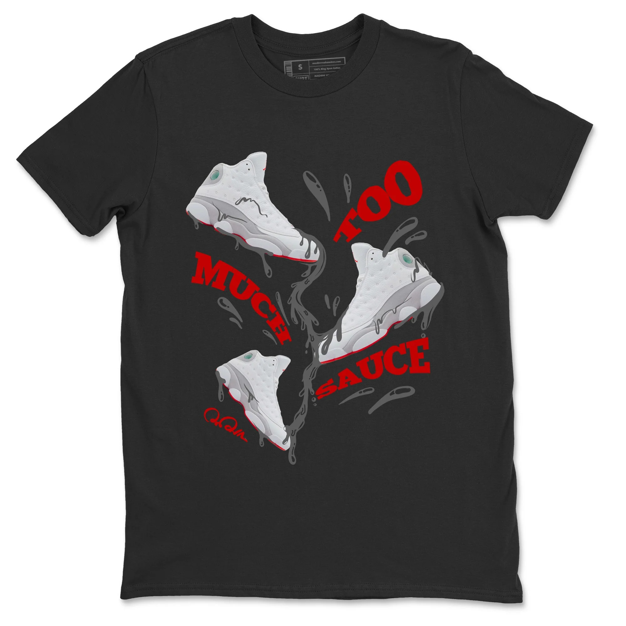 Too Much Sauce Unisex Tops - Air Jordan 13 Wolf Grey