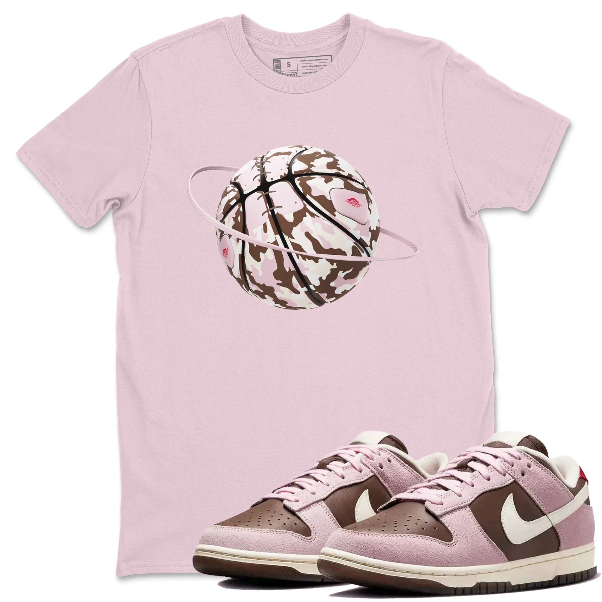 Camo Basketball Planet Sneaker Tees - Dunk Cacao Wow And Pink Foam