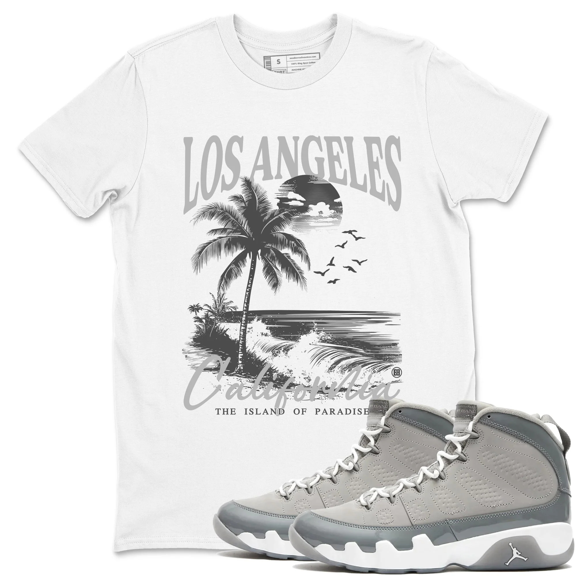 Los Angeles California Sneaker Tees - Air Jordan 9 Cool Grey