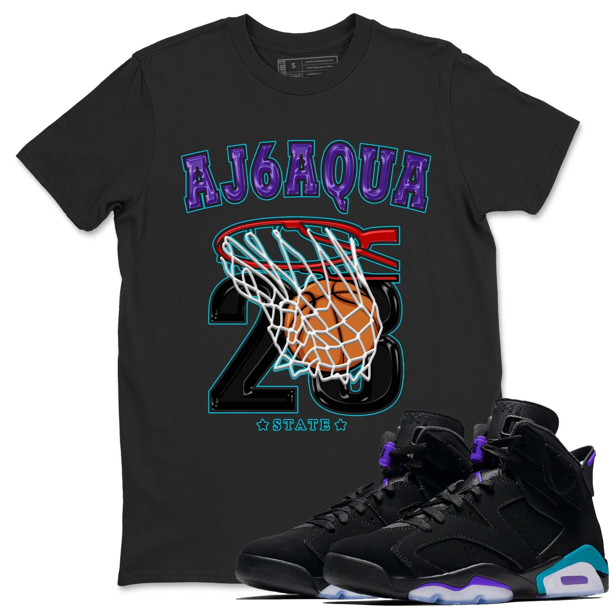 Basketball Sneaker Tee - Air Jordan 6 Aqua