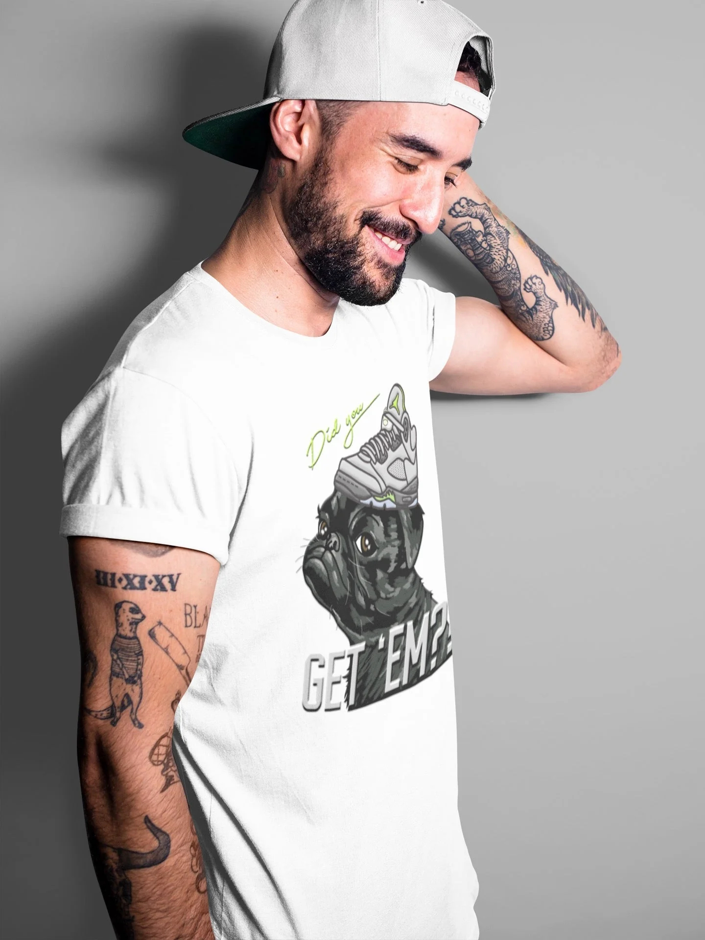 Pug Get Em Unisex Tops - Air Jordan 5 Green Bean