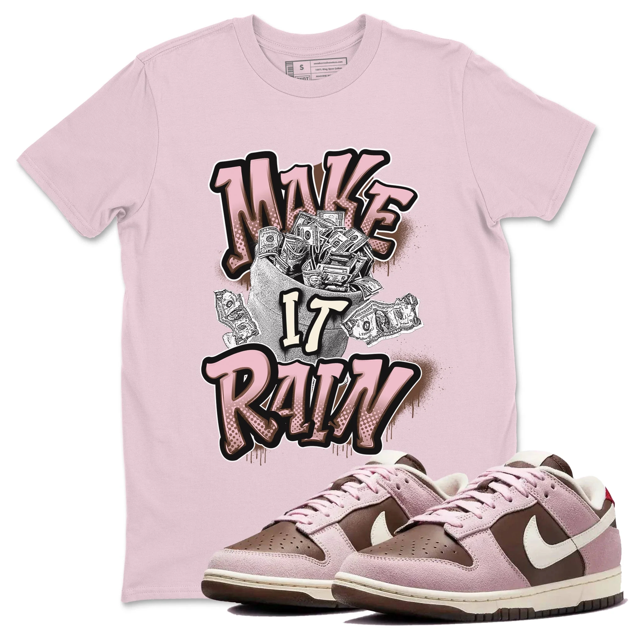 Make It Rain Money Sneaker Tees - Dunk Cacao Wow And Pink Foam