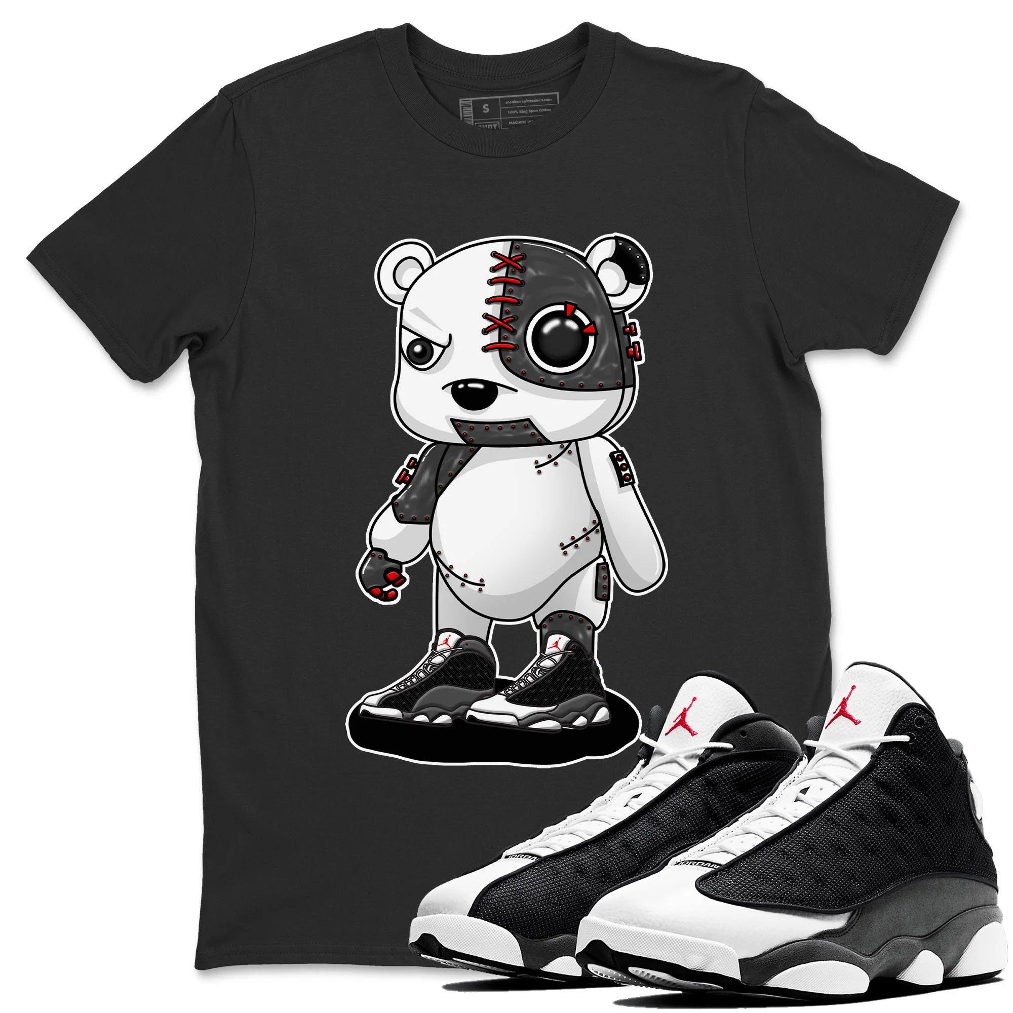 Cyborg Bear Unisex Tops - Air Jordan 13 Black Flint