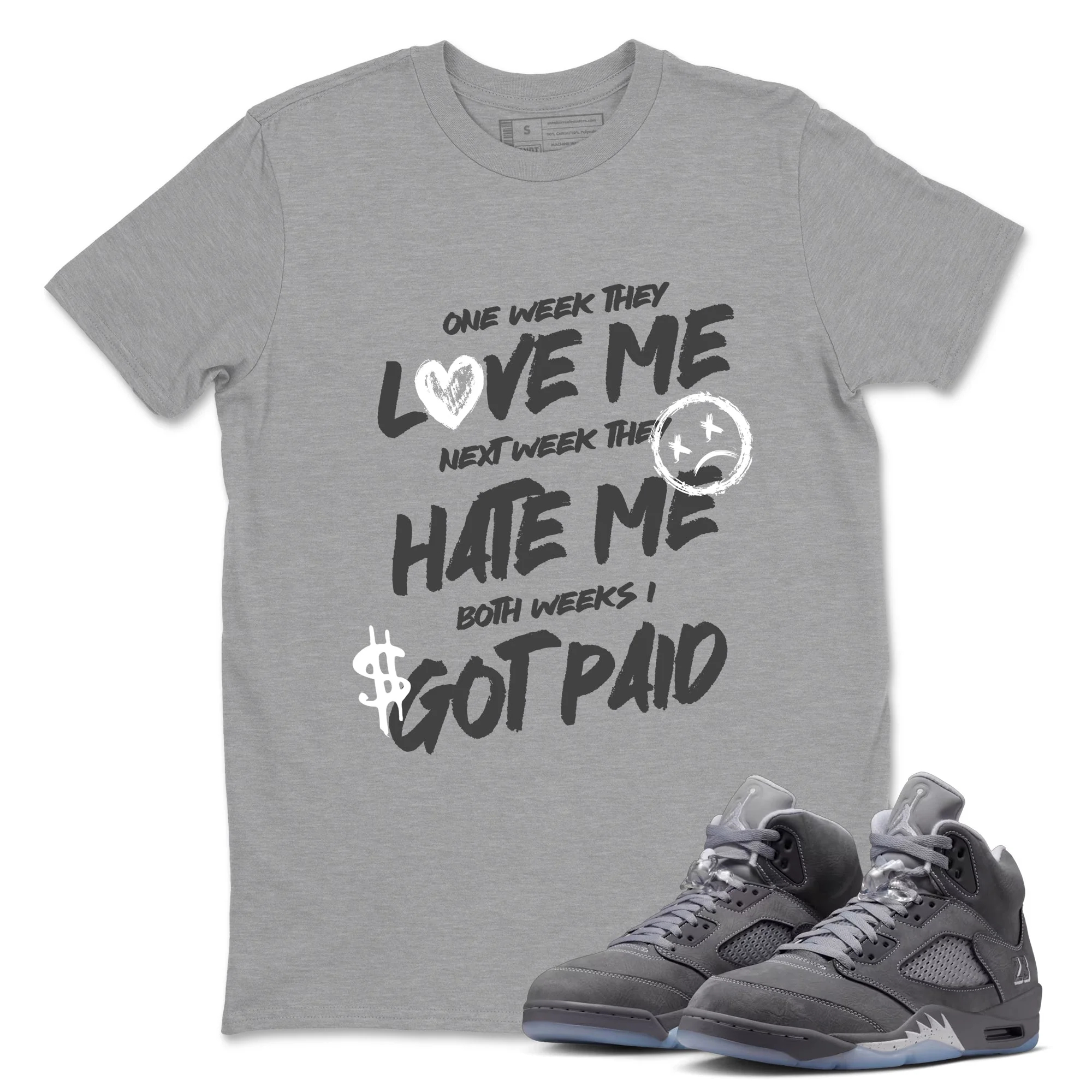 I Got Paid Sneaker Tees - Air Jordan 5 Wolf Grey