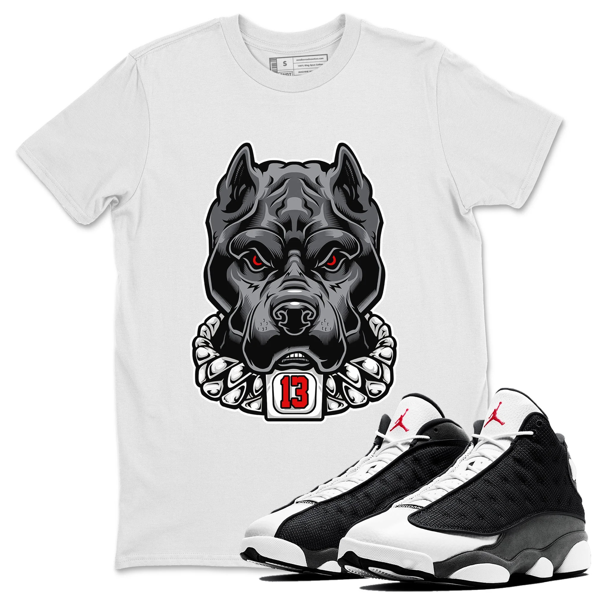 Pitbull Unisex Tops - Air Jordan 13 Black Flint
