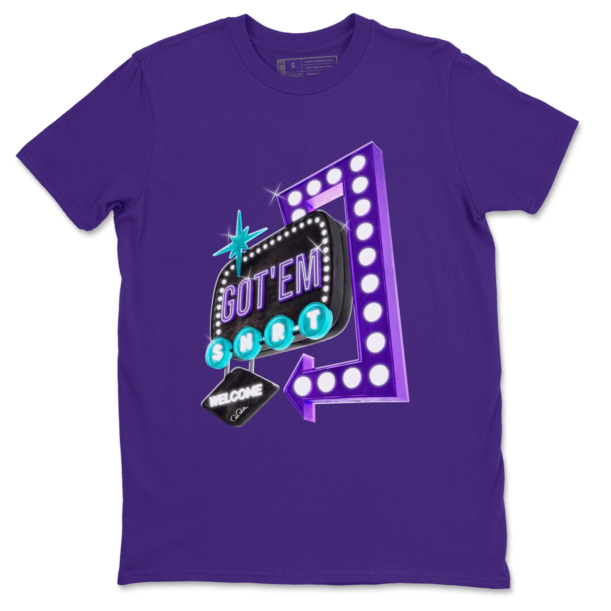 Retro Neon Sign Sneaker Tee - Air Jordan 6 Aqua