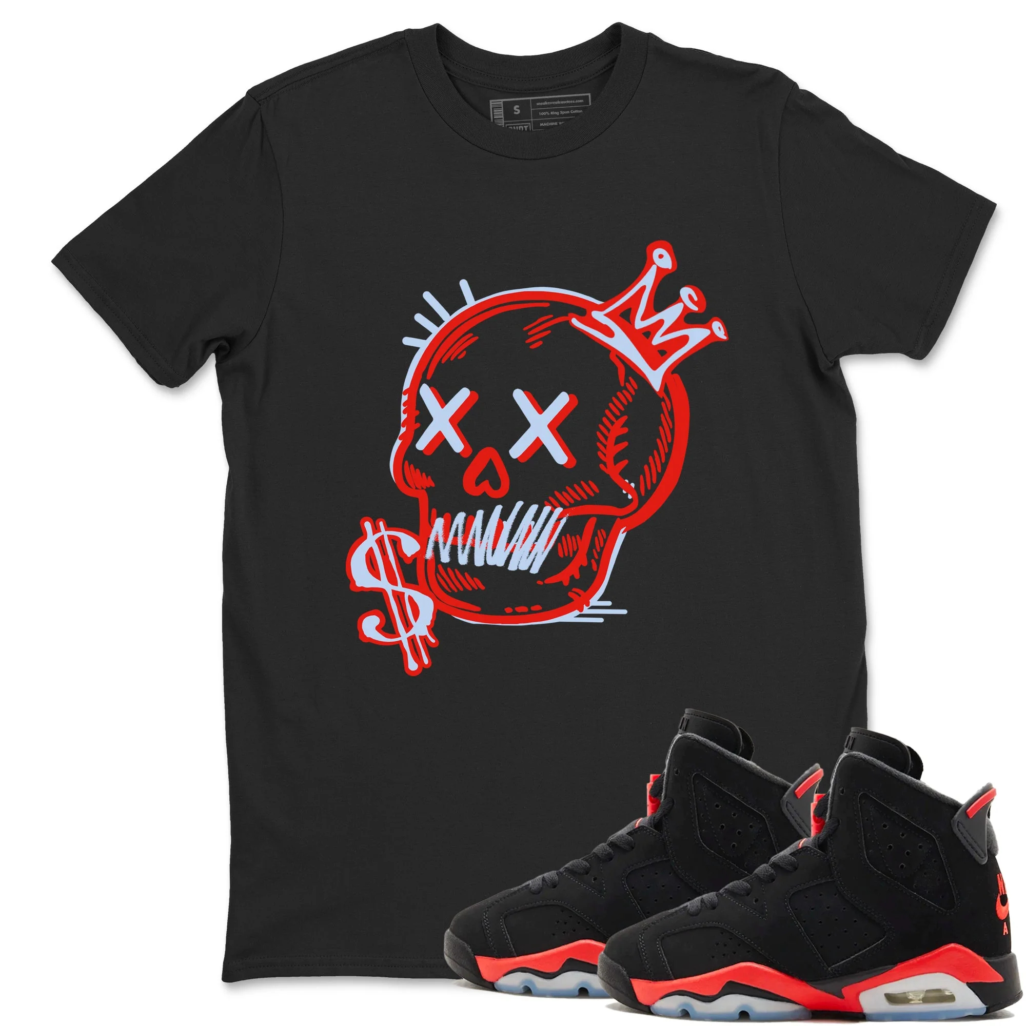 Neon Skull Sneaker Tees - Air Jordan 6 Reverse Infrared