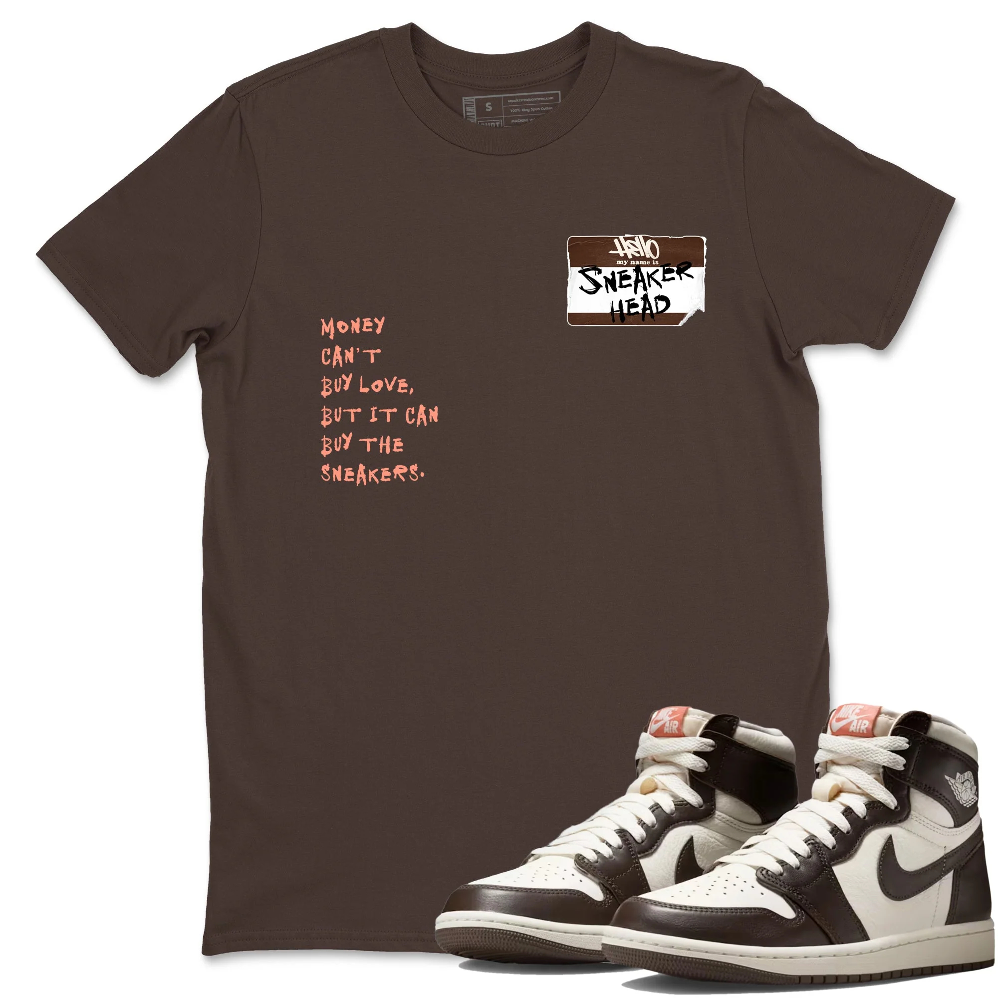 Sneakerhead Badge Sneaker Tees - Air Jordan 1 Baroque Brown