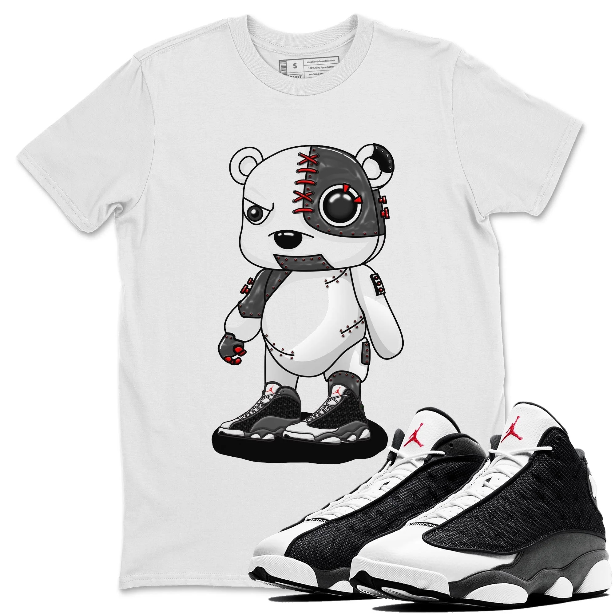 Cyborg Bear Unisex Tops - Air Jordan 13 Black Flint