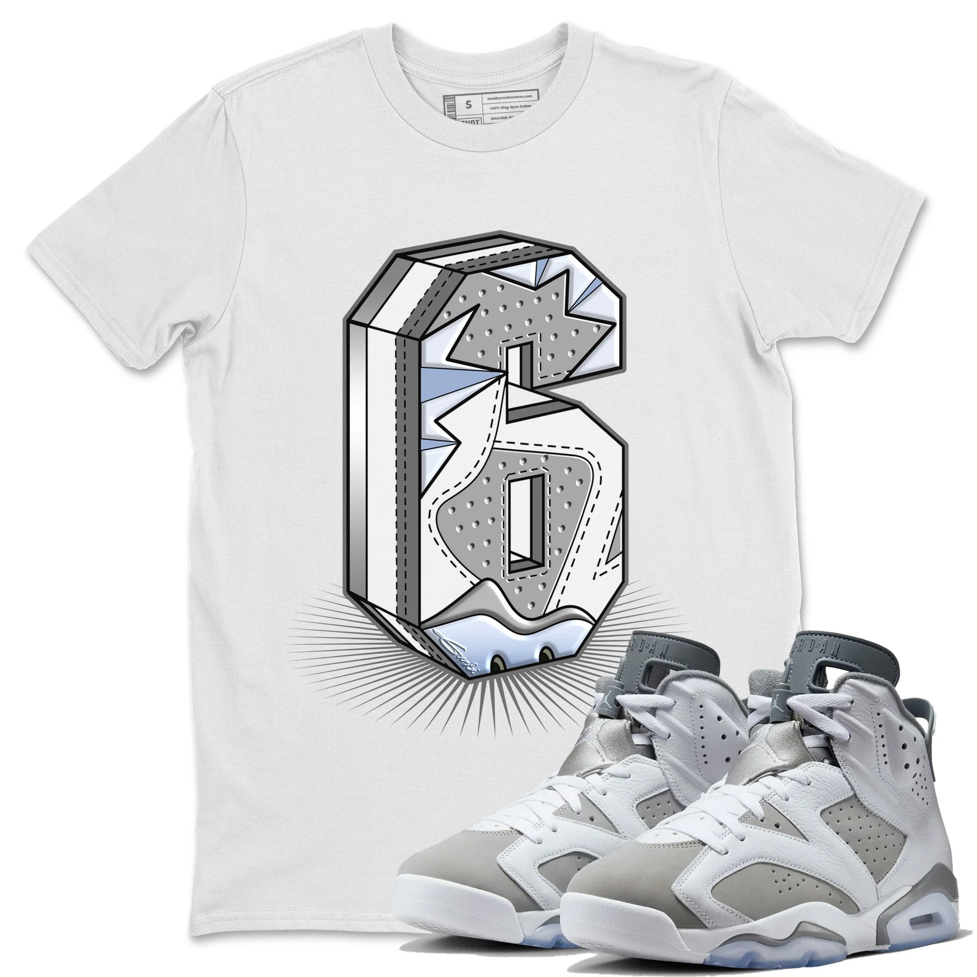 Number Statue Unisex Tops - Air Jordan 6 Cool Grey