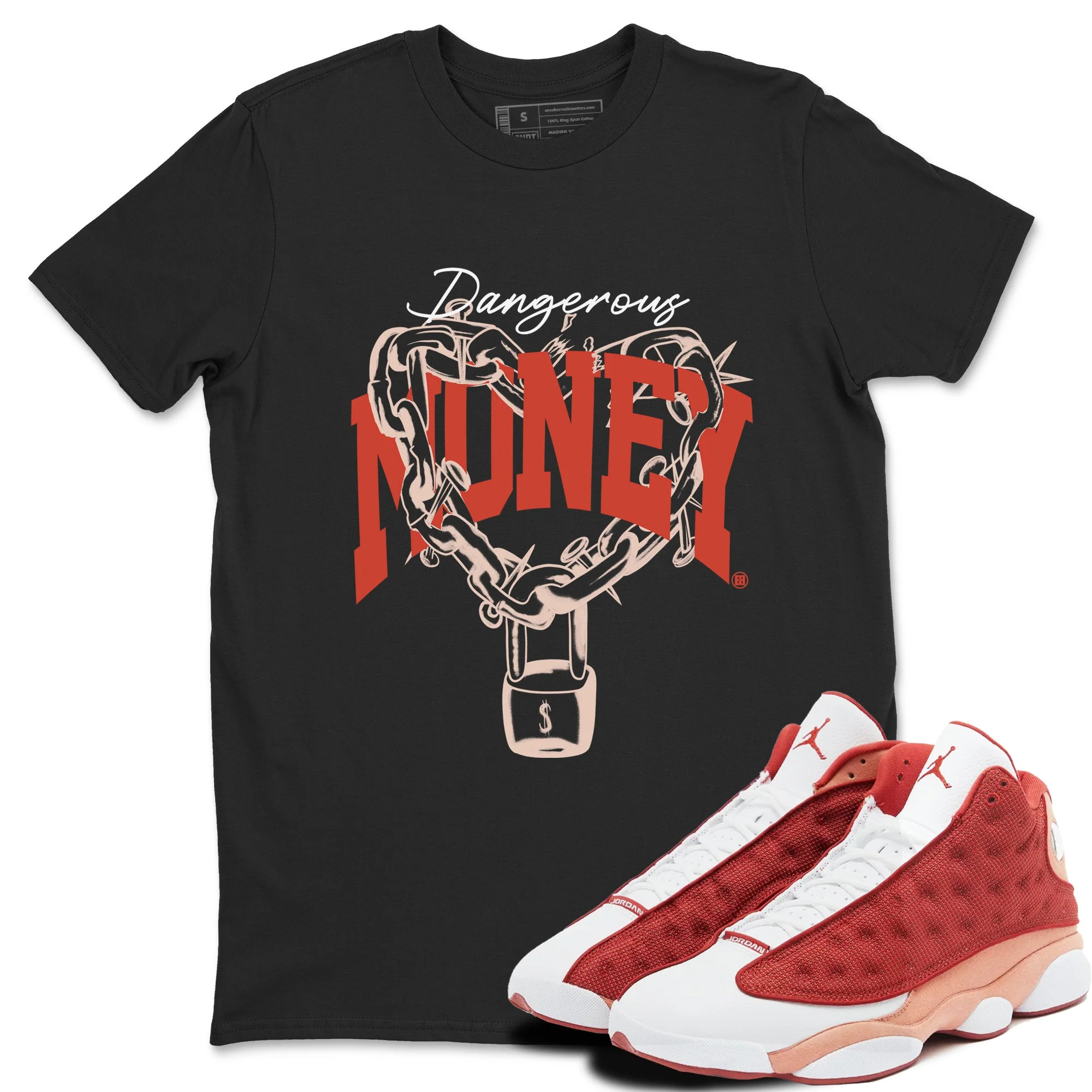 Dangerous Money Sneaker Tees - Air Jordan 13 Dune Red