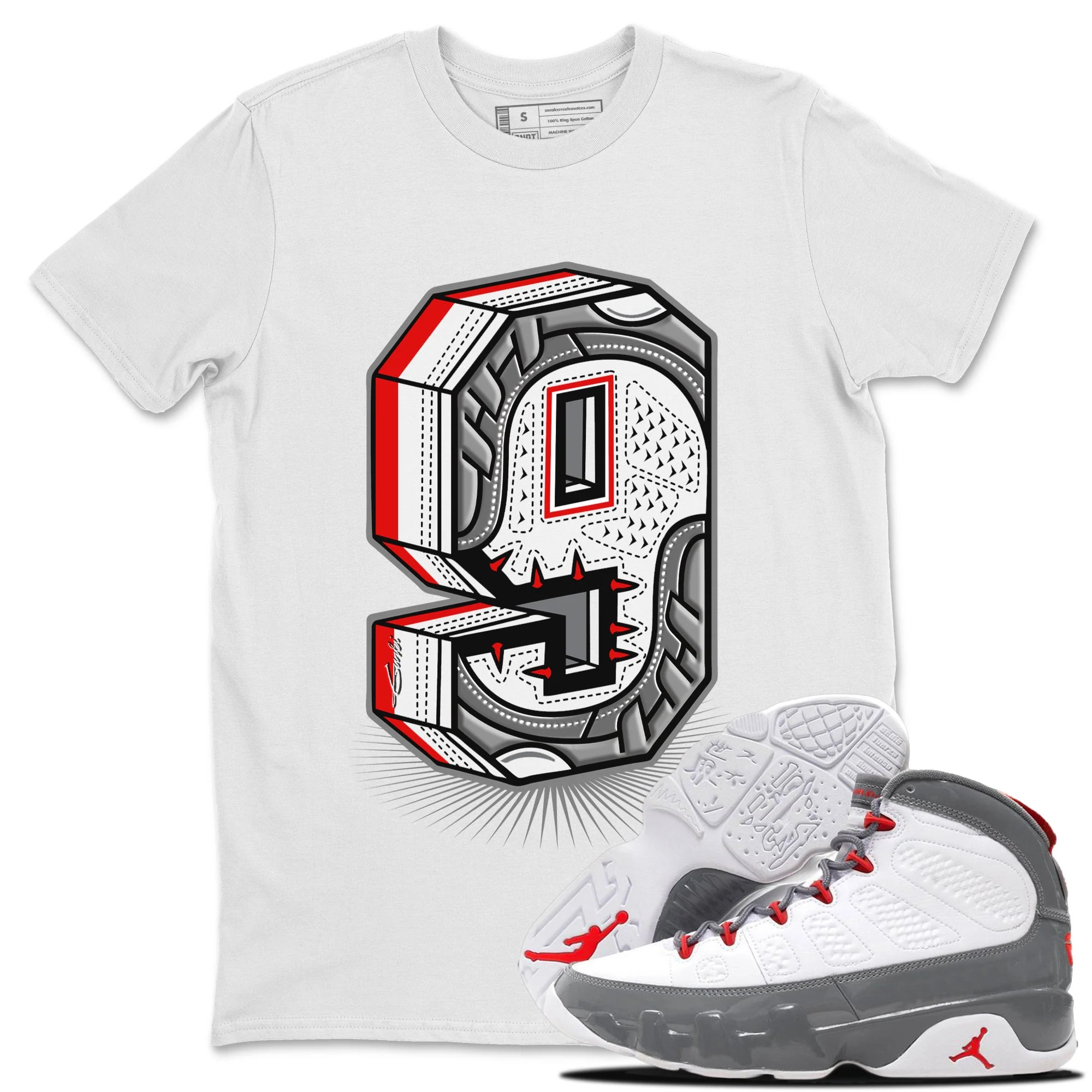Nine Statue Unisex Tops - Air Jordan 9 Fire Red
