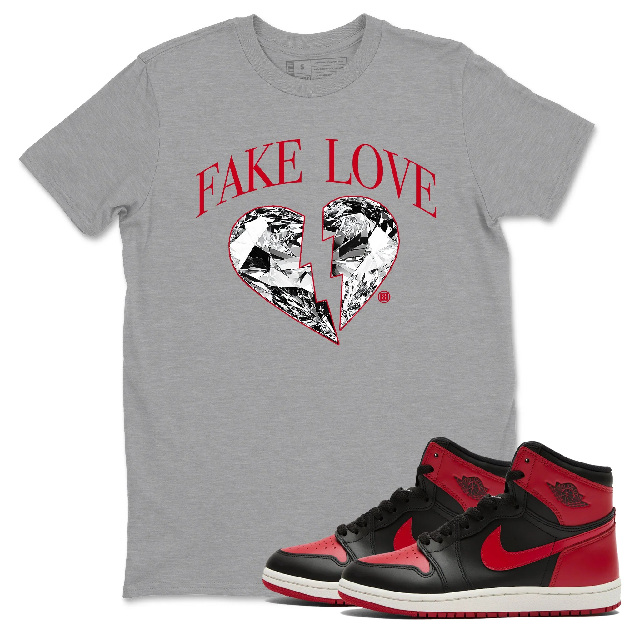 Fake Love Sneaker Tees - Air Jordan 1 '85 Bred