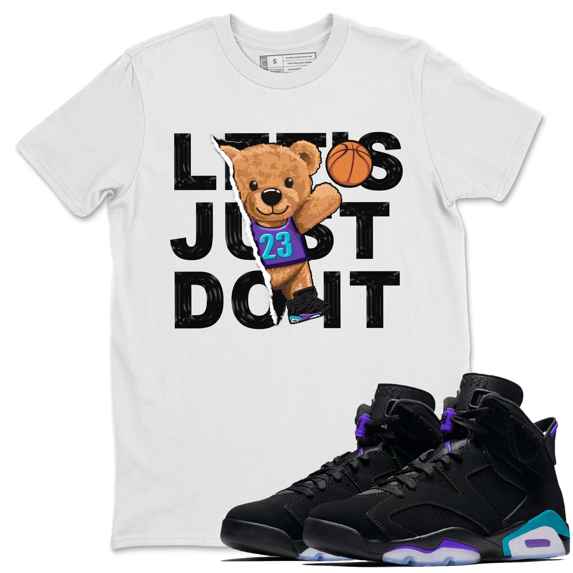 Rip Out Bear Sneaker Tee - Air Jordan 6 Aqua
