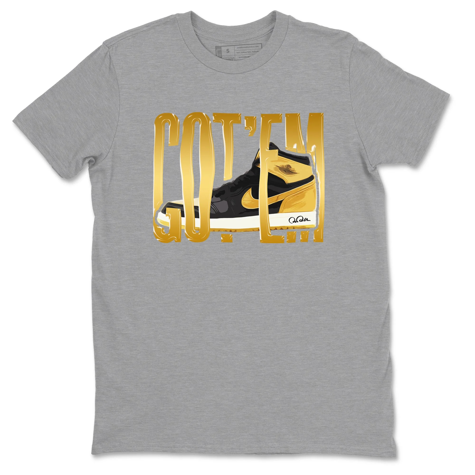 Wigggling Gotem Sneaker Tees - Air Jordan 1 Black Metallic Gold