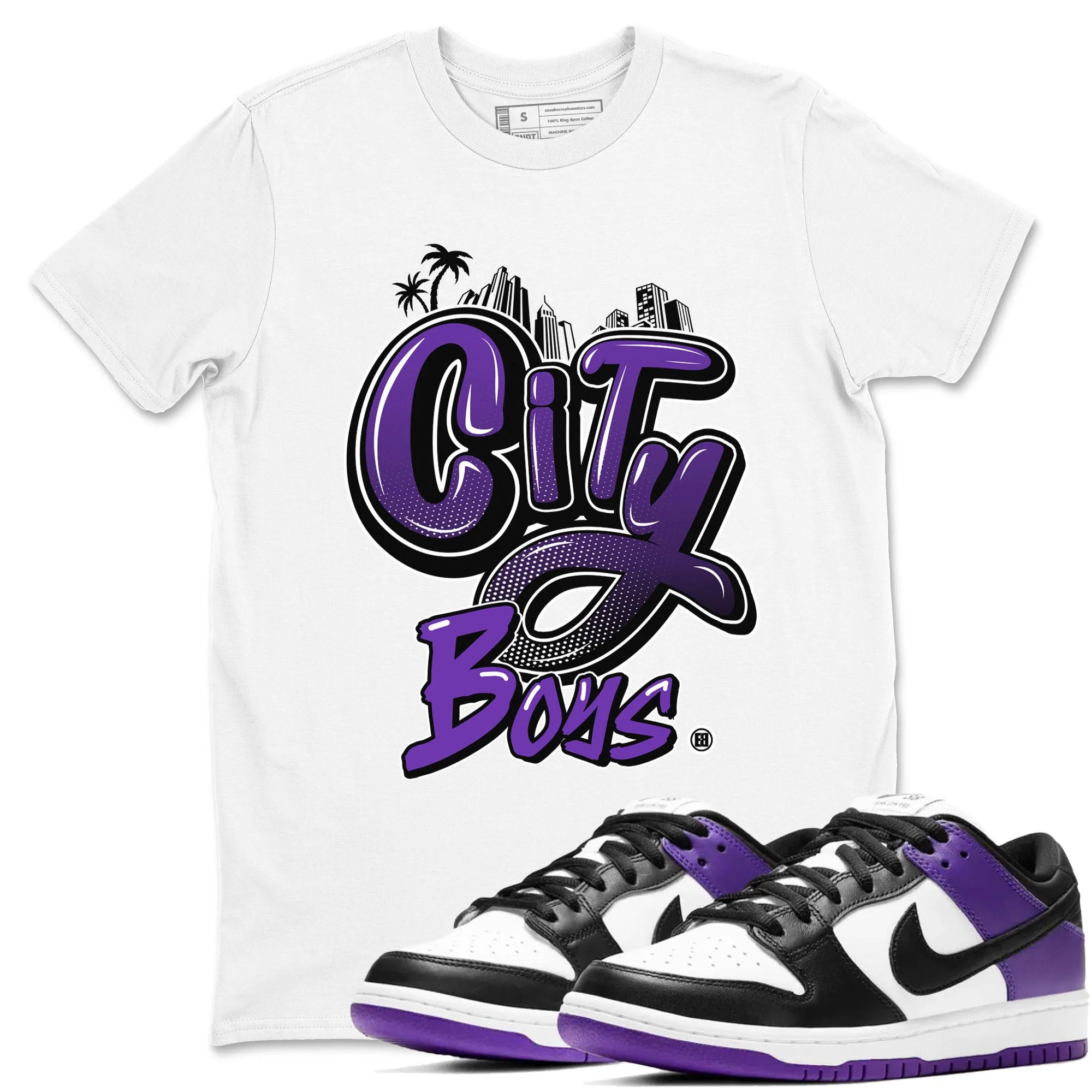 City Boys Sneaker Tees - Dunk Low Court Purple