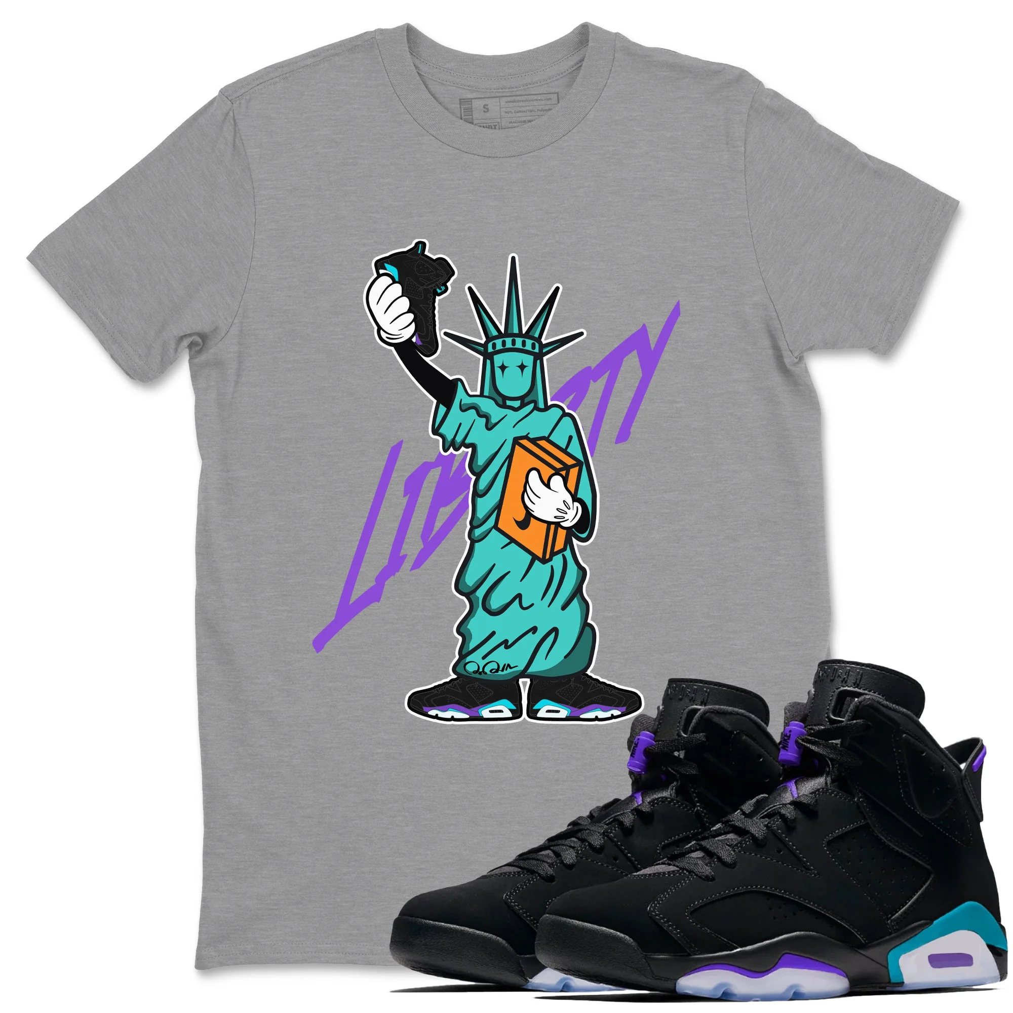 Statue Of Liberty Sneaker Tee - Air Jordan 6 Aqua