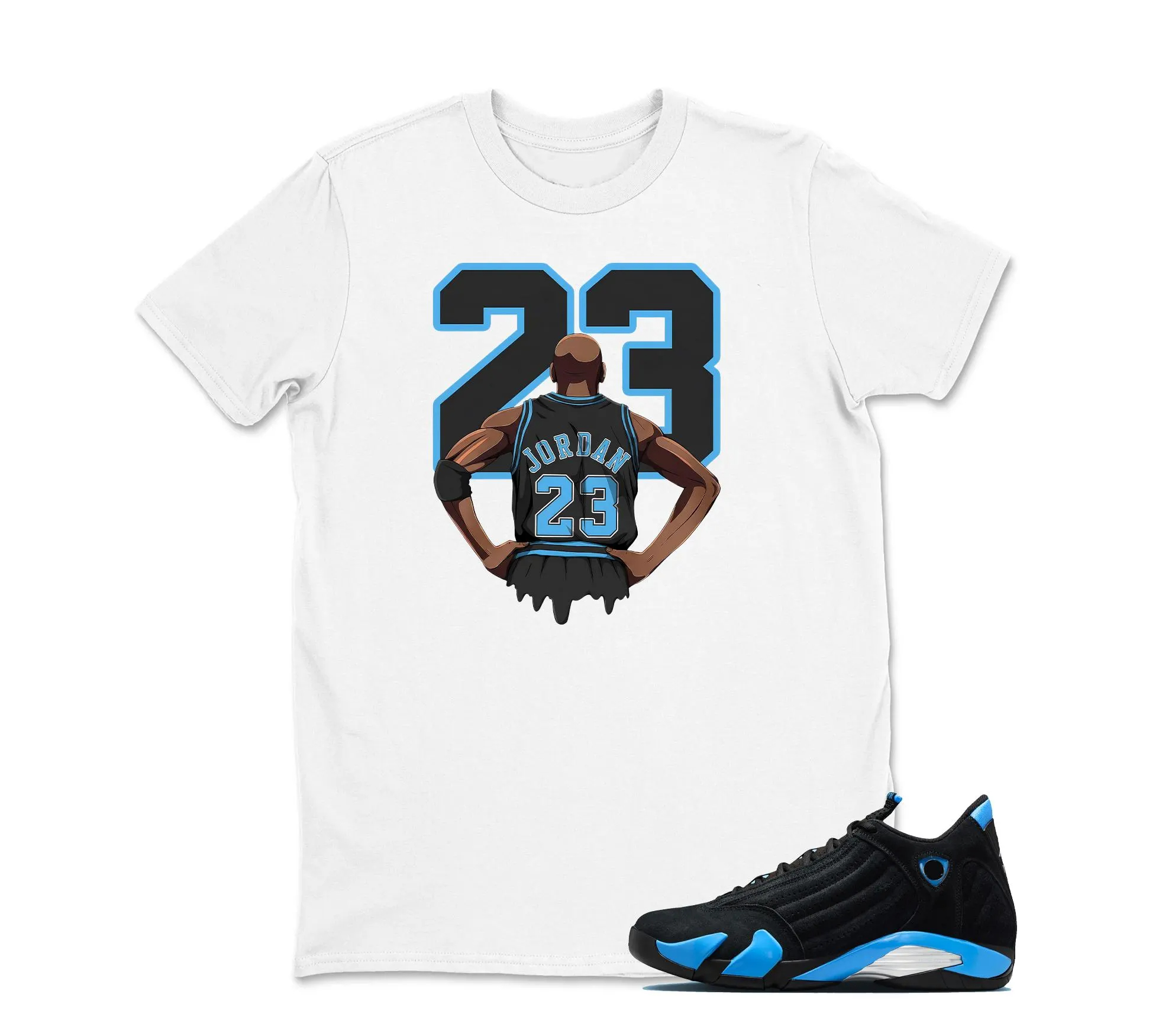 Number 23 - Jordan 14 University Blue Matching Sneaker Tee Shirt Black, Hoodie, Sweatshirt, Best Gift ,Adults & Kid, AJ14