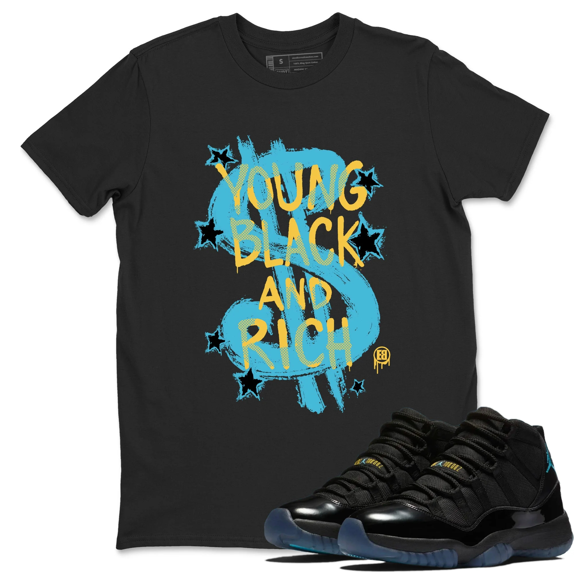 Young Black And Rich Sneaker Tees - Air Jordan 11 Gamma