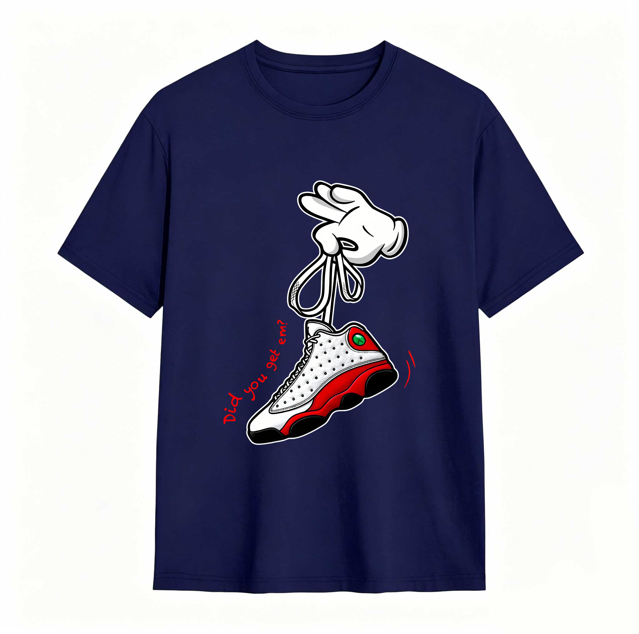 Cartoon Hands Sneaker Tees - Match Air Jordan 13 University Red